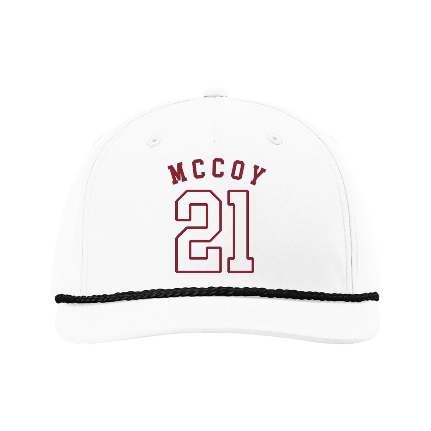 Five-Panel Classic Rope Cap — Shirsey Arch in White