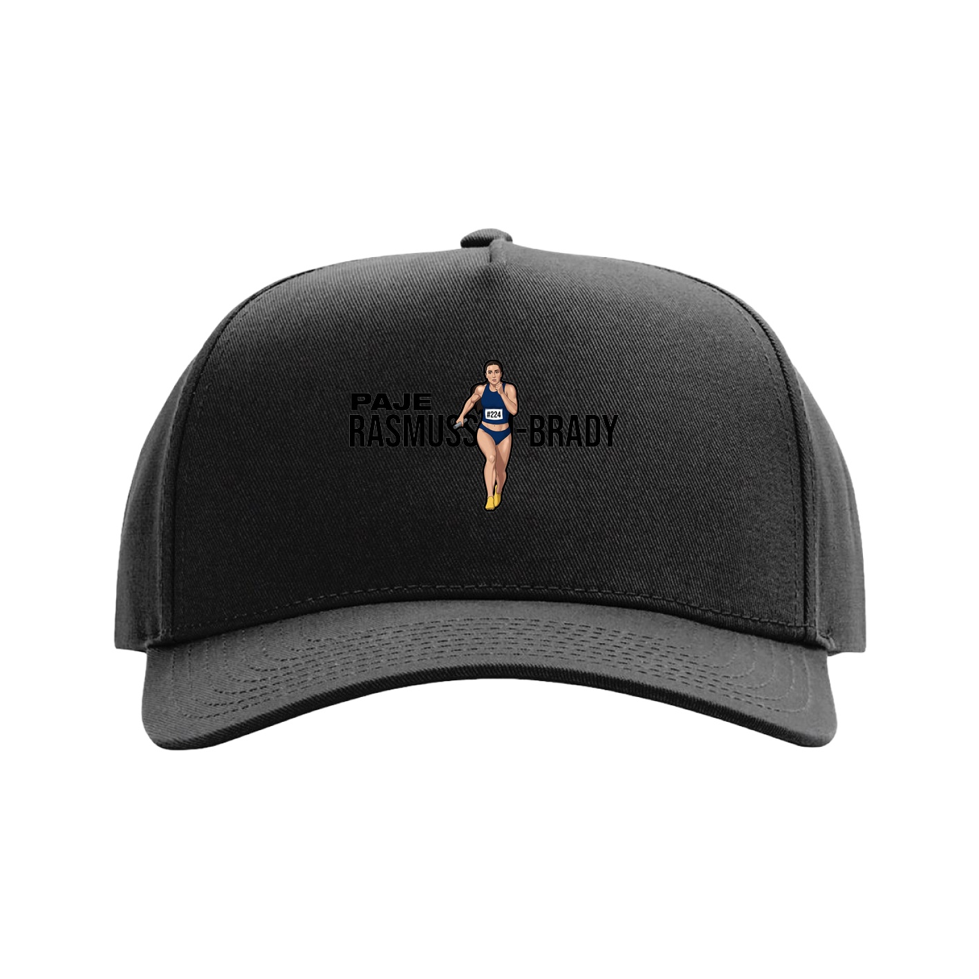 Full Fabric Five-Panel Champ Cap — Player Name in Black