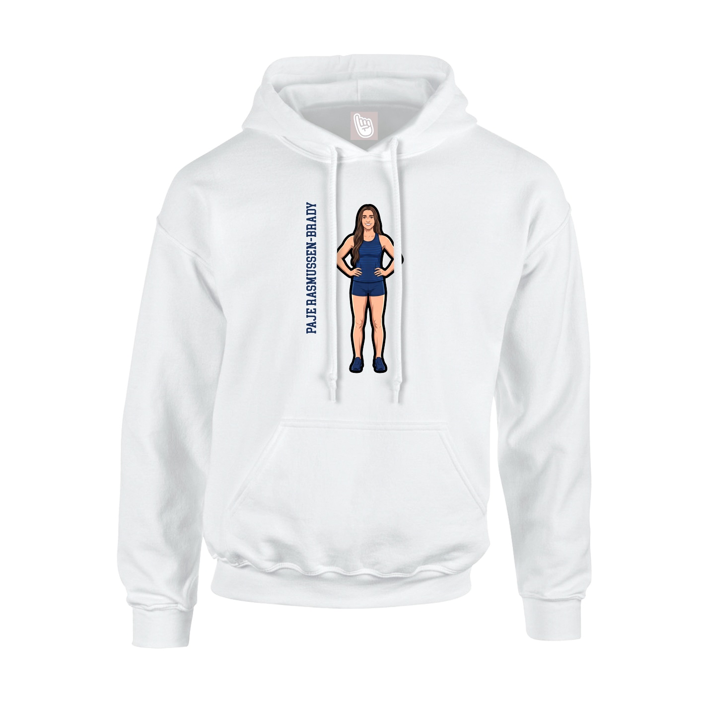 Hoodie — Name Vertical in White