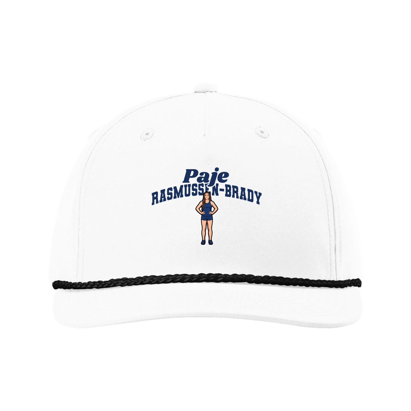 Five-Panel Classic Rope Cap — Signature Arch in White