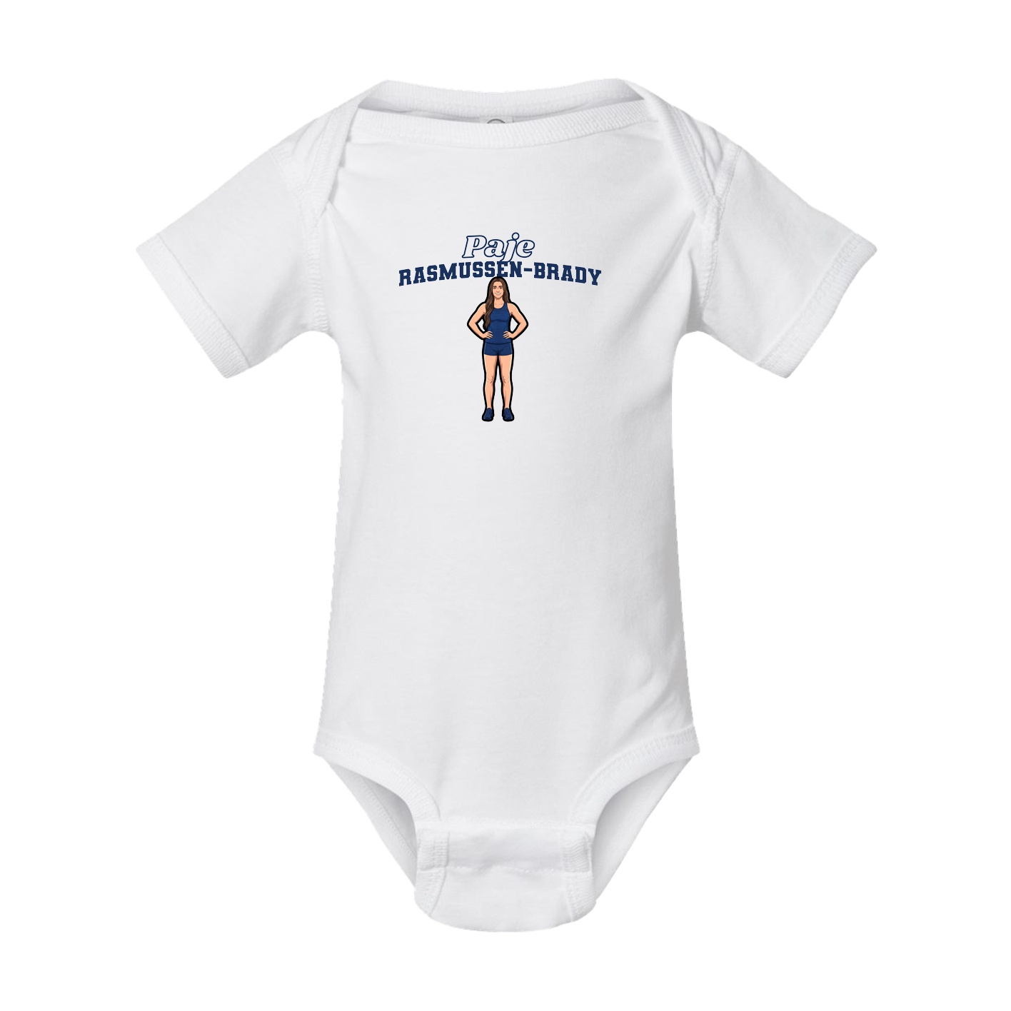 Baby Onesie — Name Arch in White