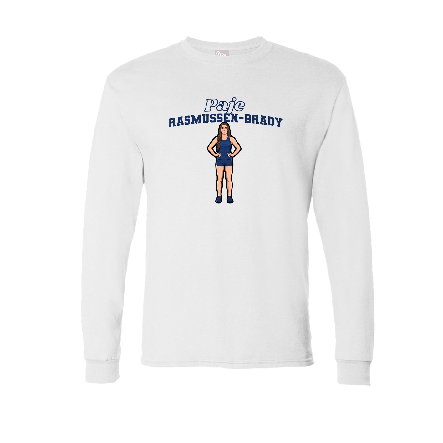 Long Sleeve Tee — Name Arch in White
