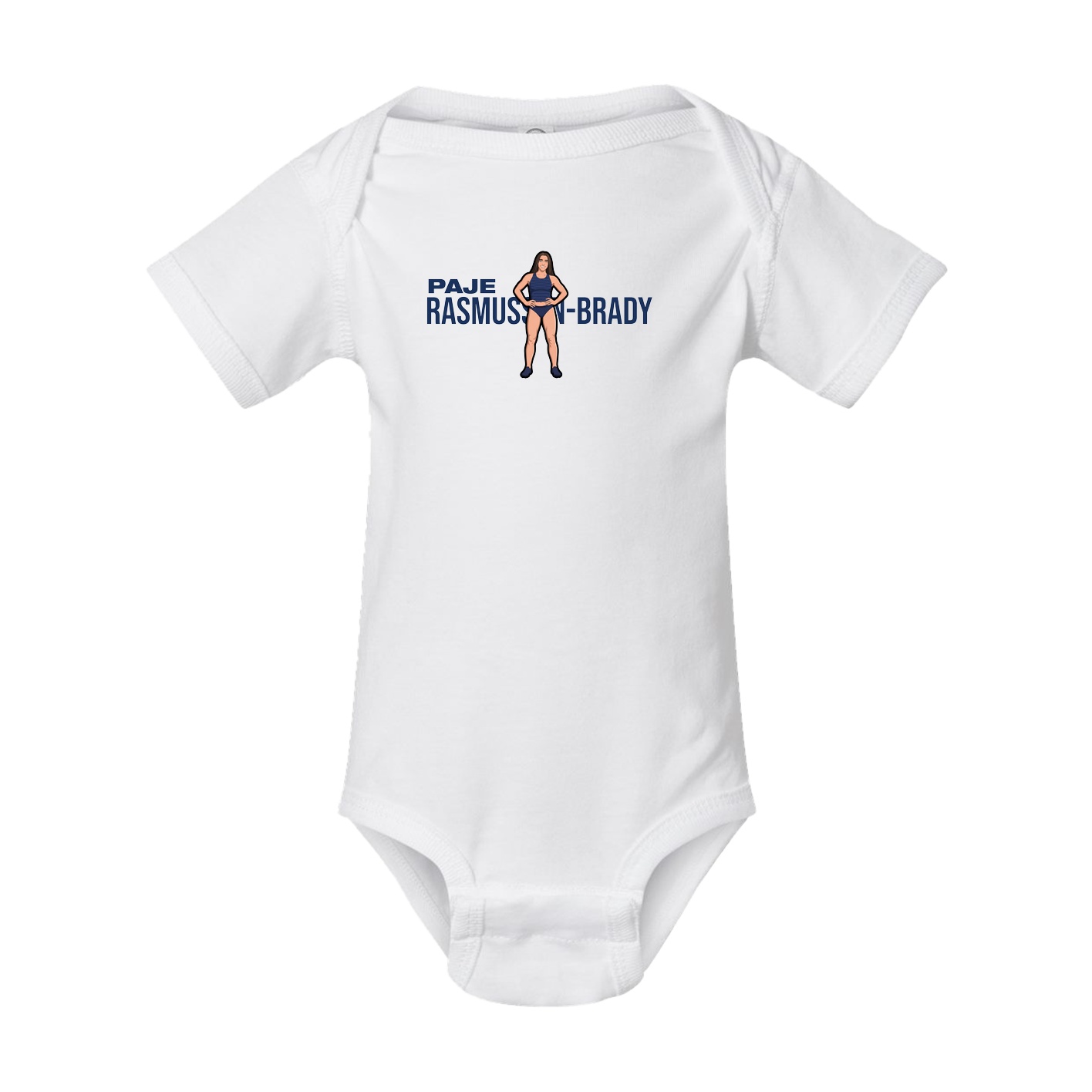 Baby Onesie — Player Name in White