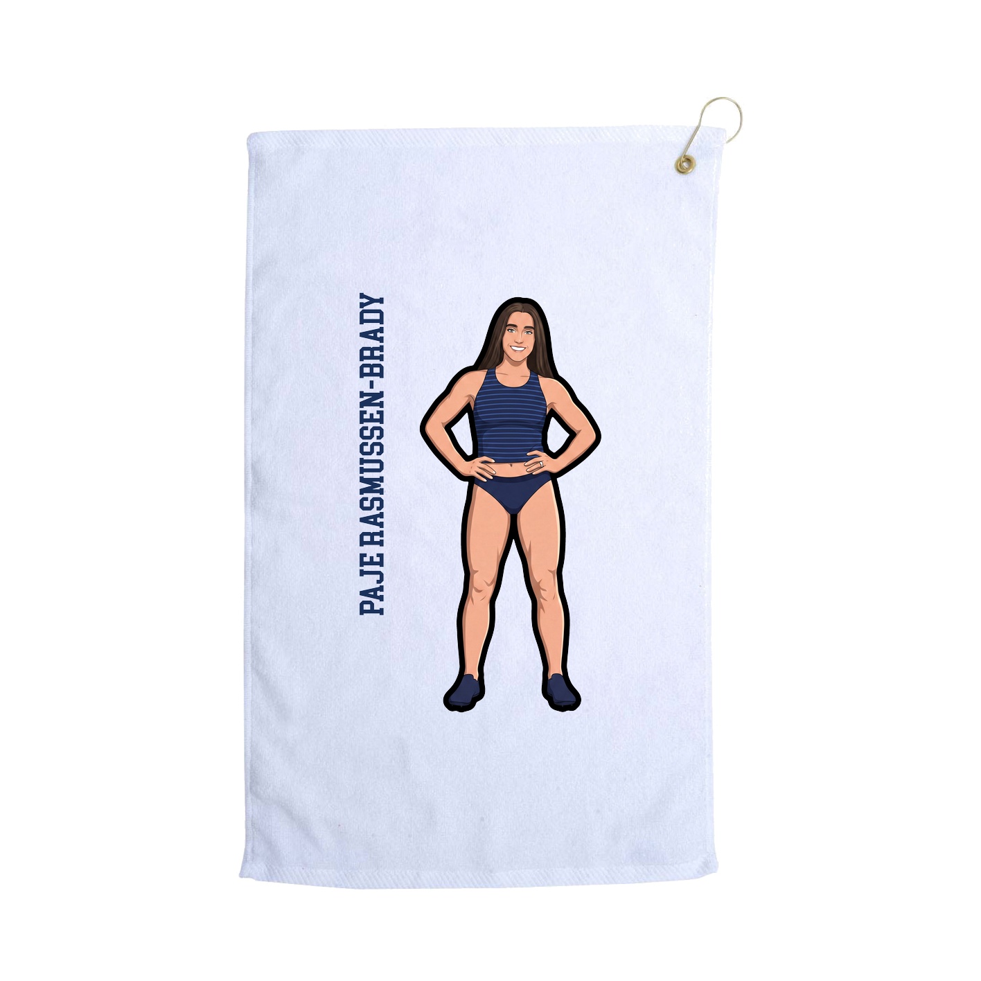 Golf Towel — Name Vertical in White