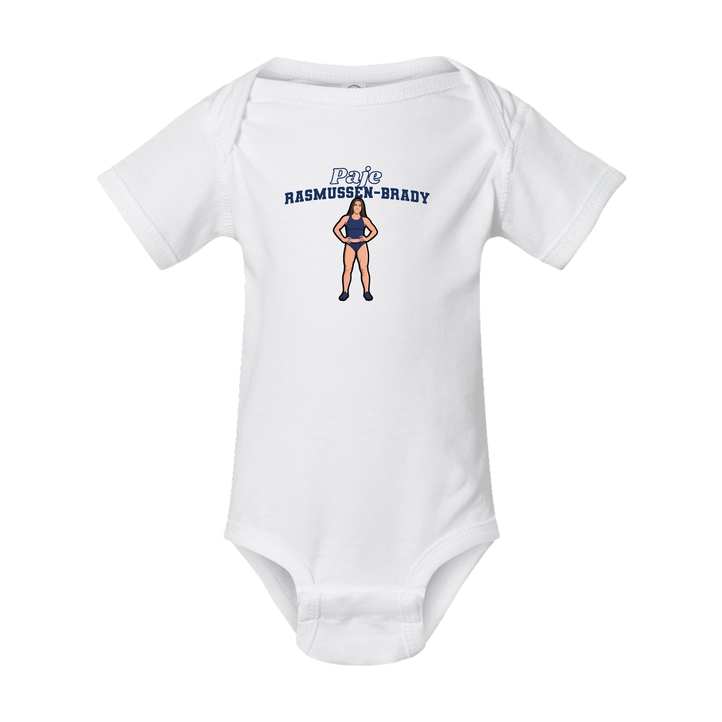 Baby Onesie — Name Arch in White