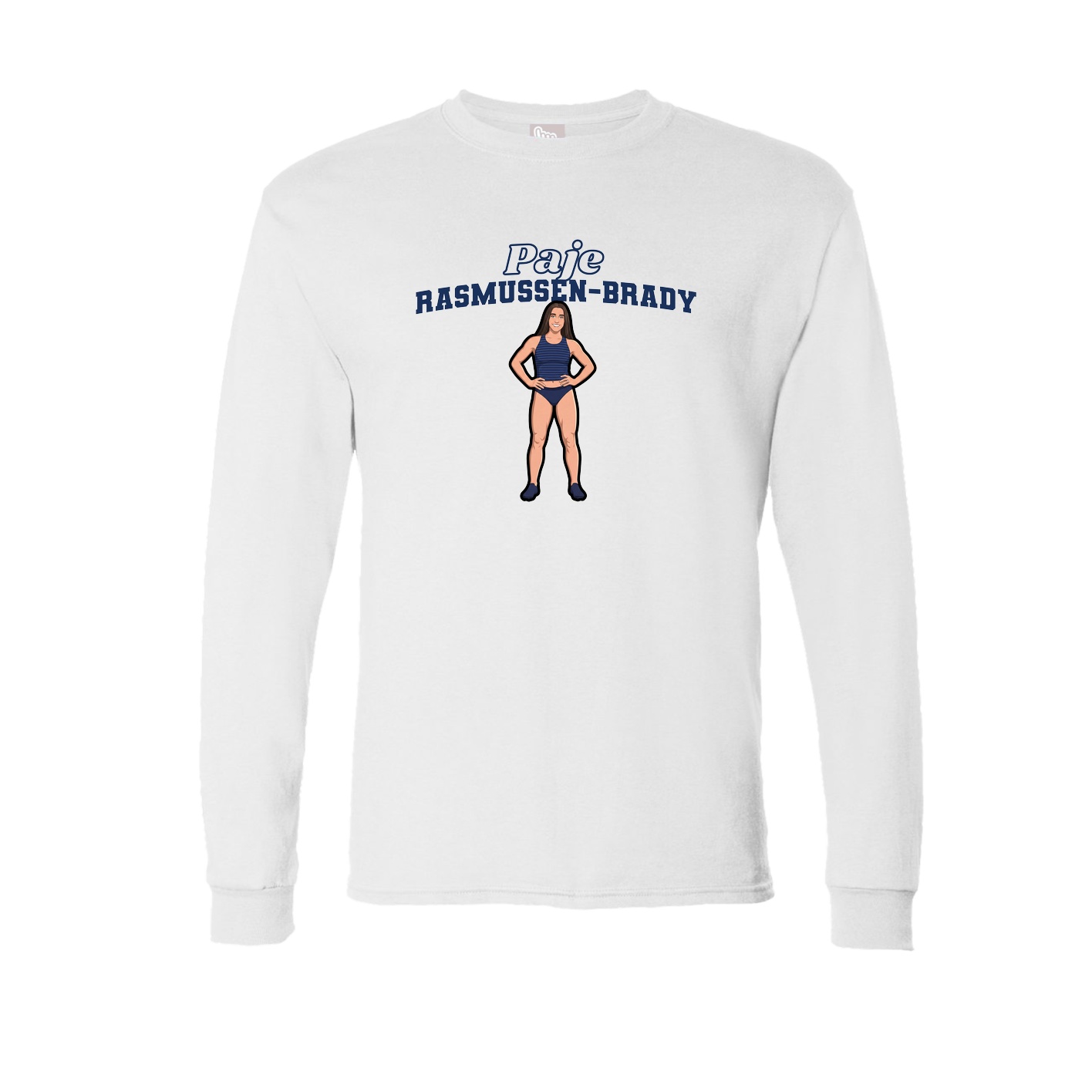 Long Sleeve Tee — Name Arch in White
