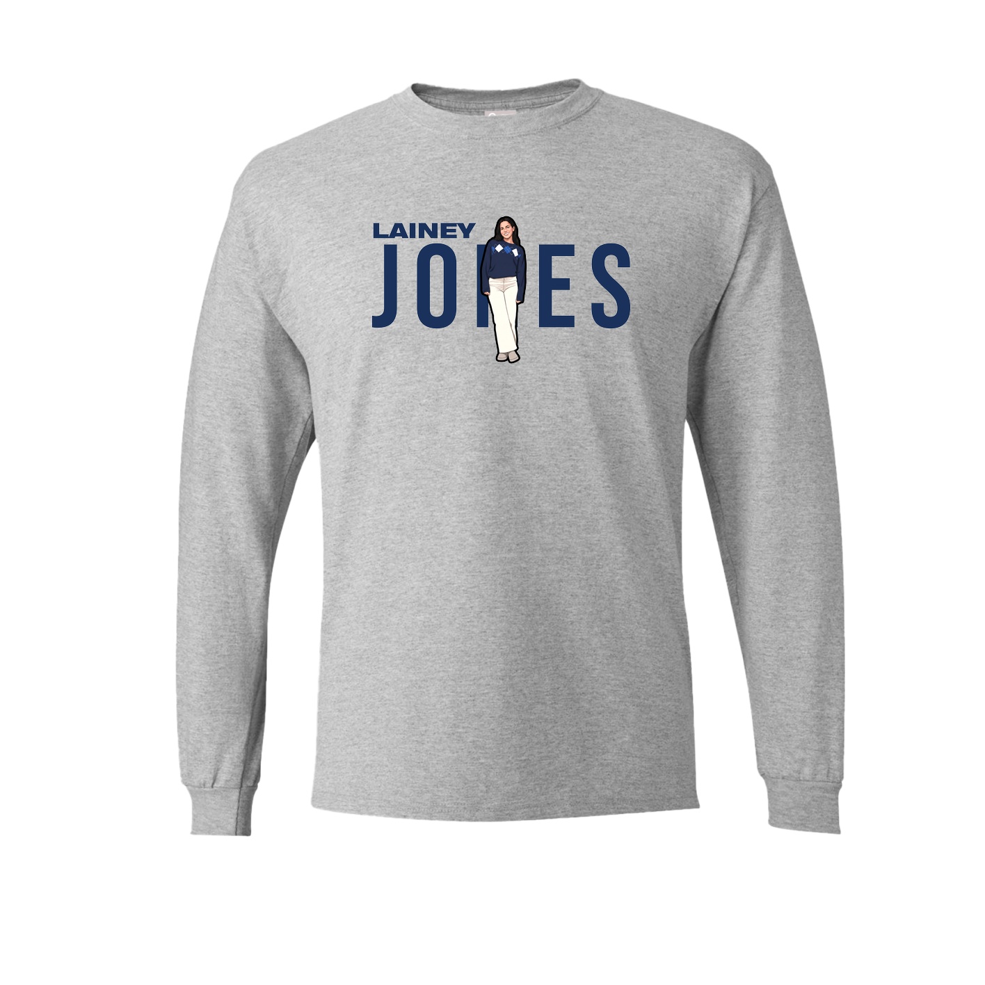 Long Sleeve Tee — Player Name in Grey