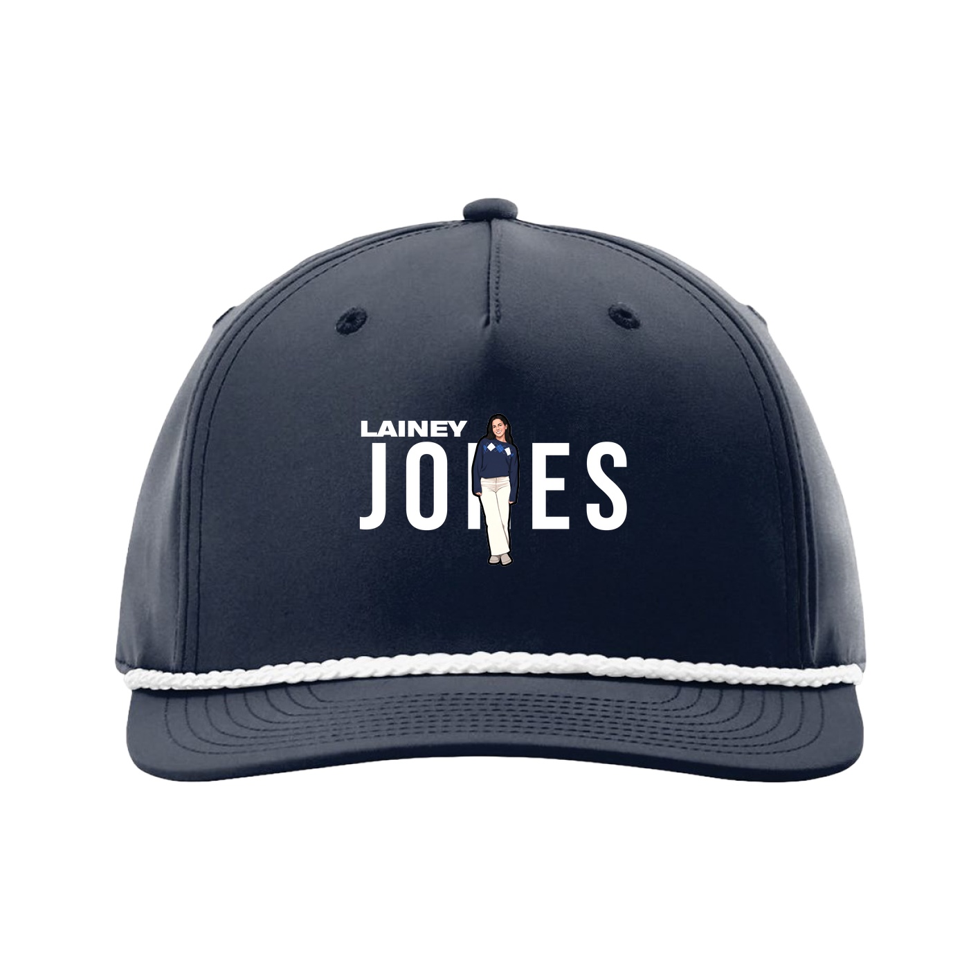 Five-Panel Classic Rope Cap — Player Name in Navy