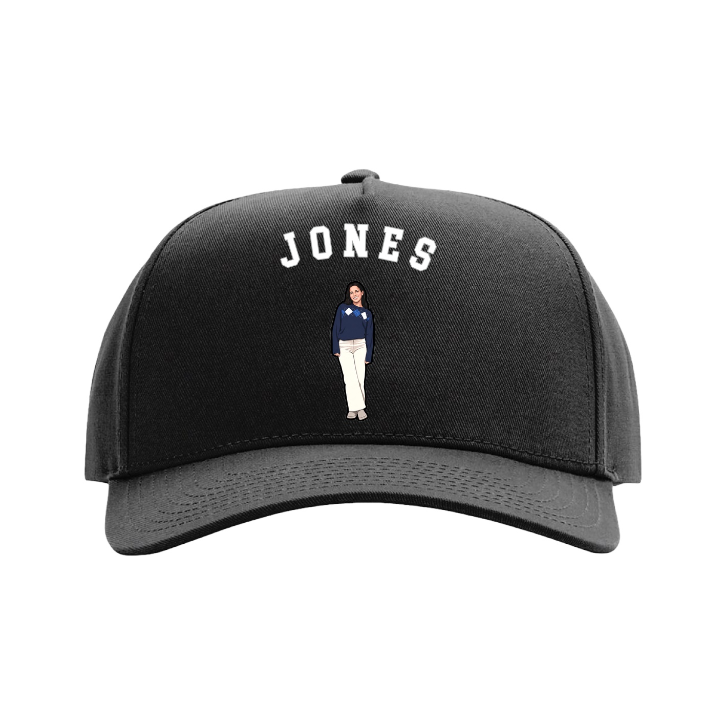Full Fabric Five-Panel Champ Cap — Shirsey Arch in Black