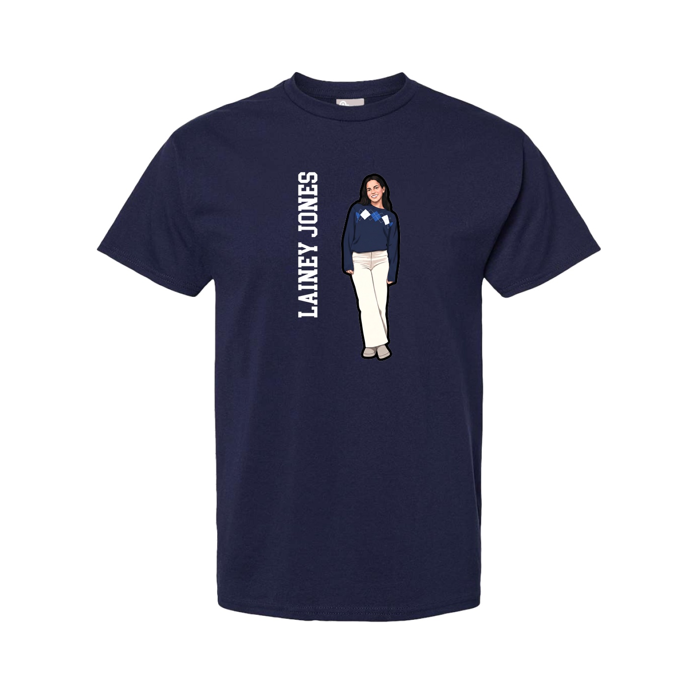 Youth Tee — Name Vertical in Navy