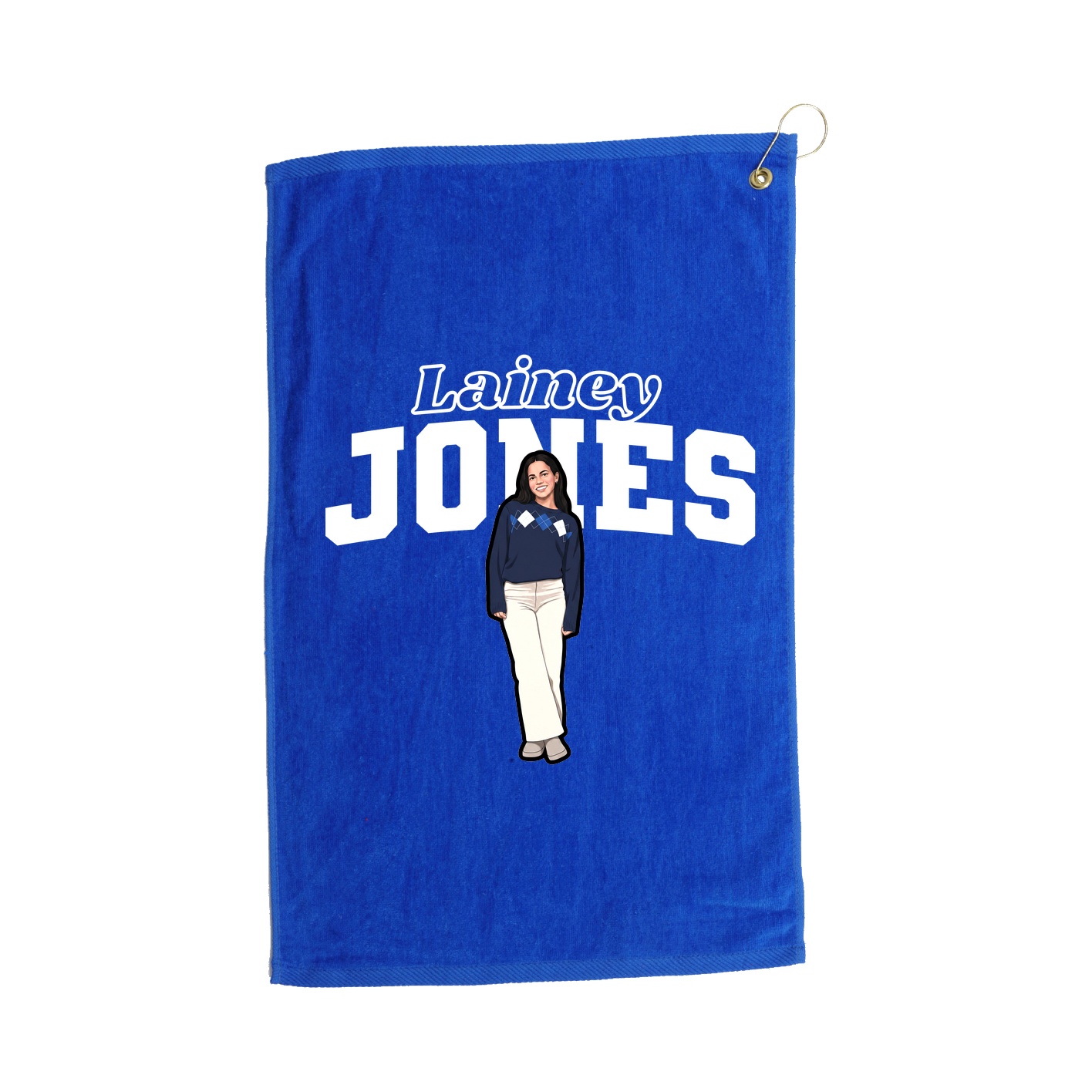 Golf Towel — Name Arch in Royal
