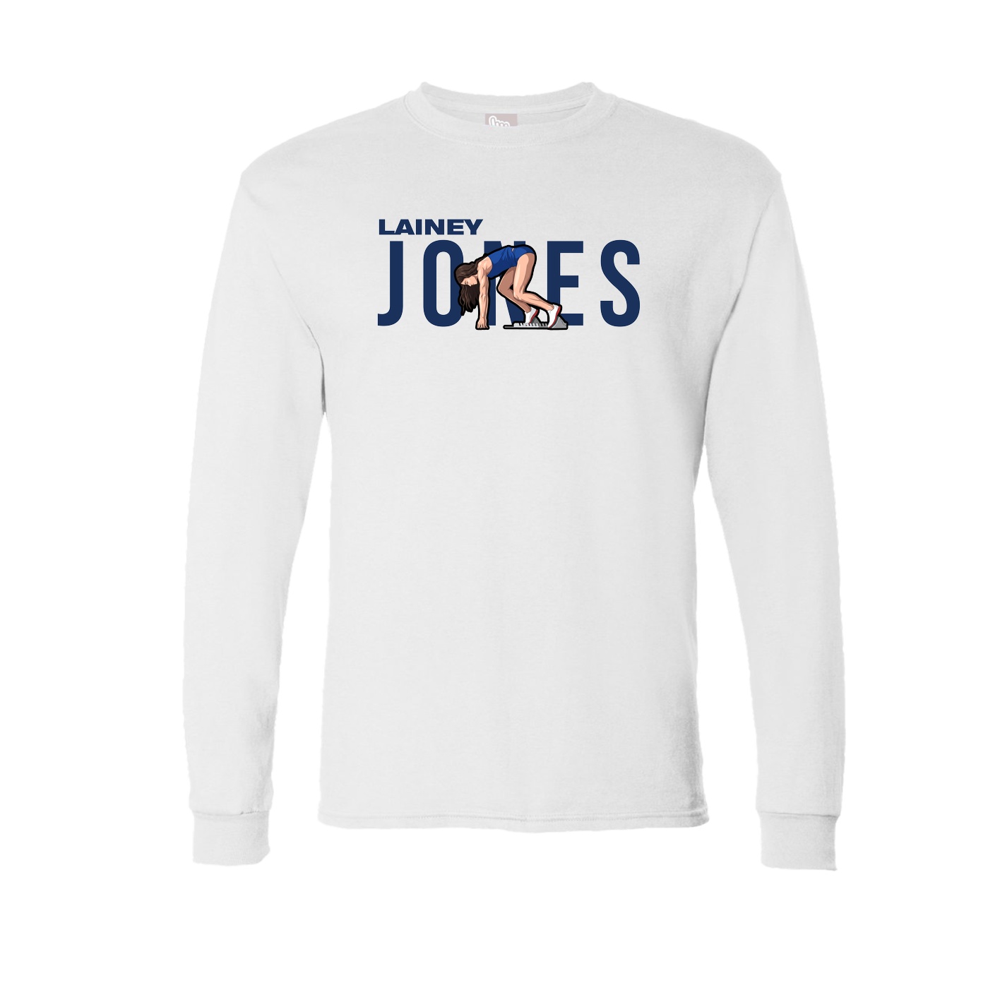 Long Sleeve Tee — Player Name in White