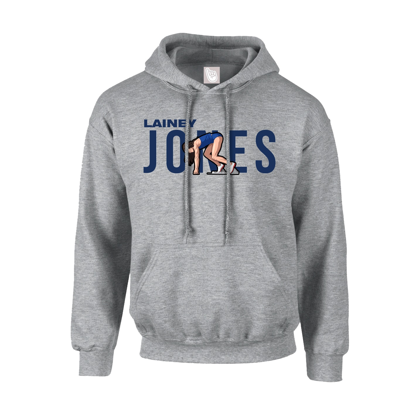Youth Hoodie — Player Name in Grey