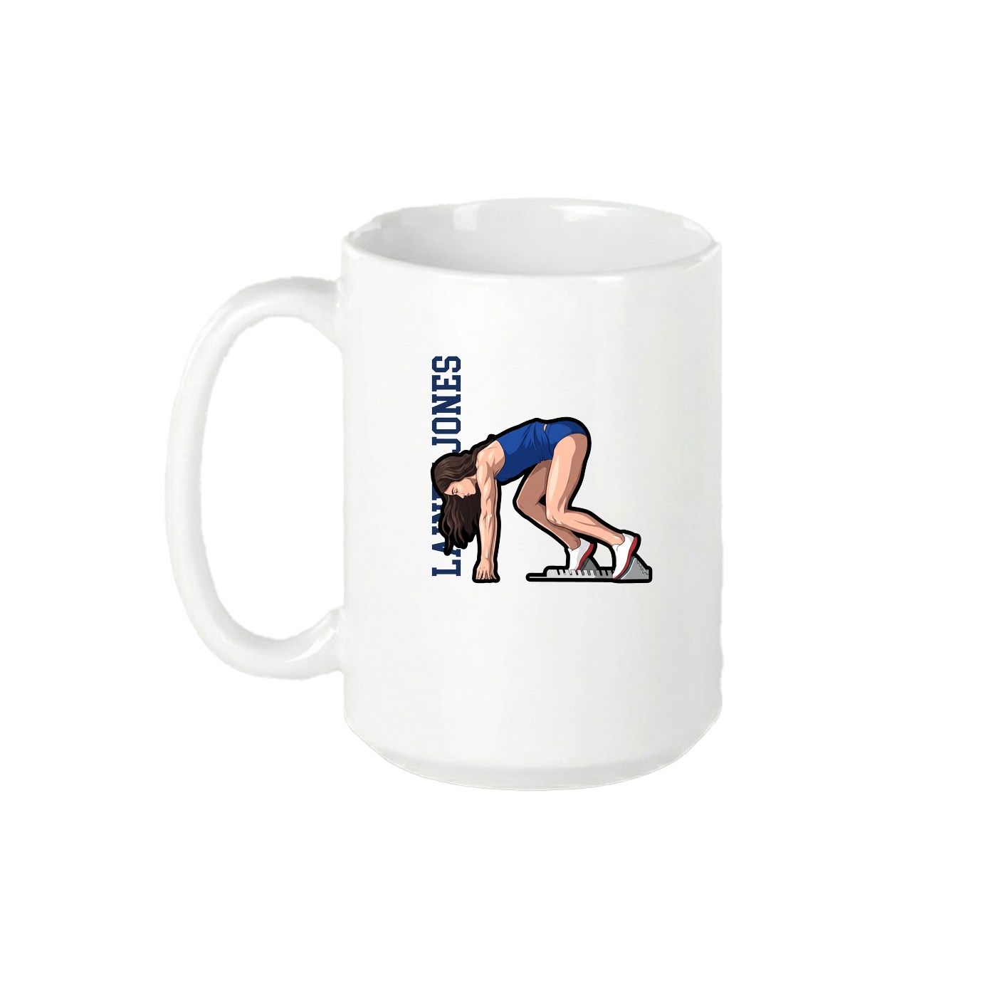 15oz Coffee Mug — Name Vertical in White