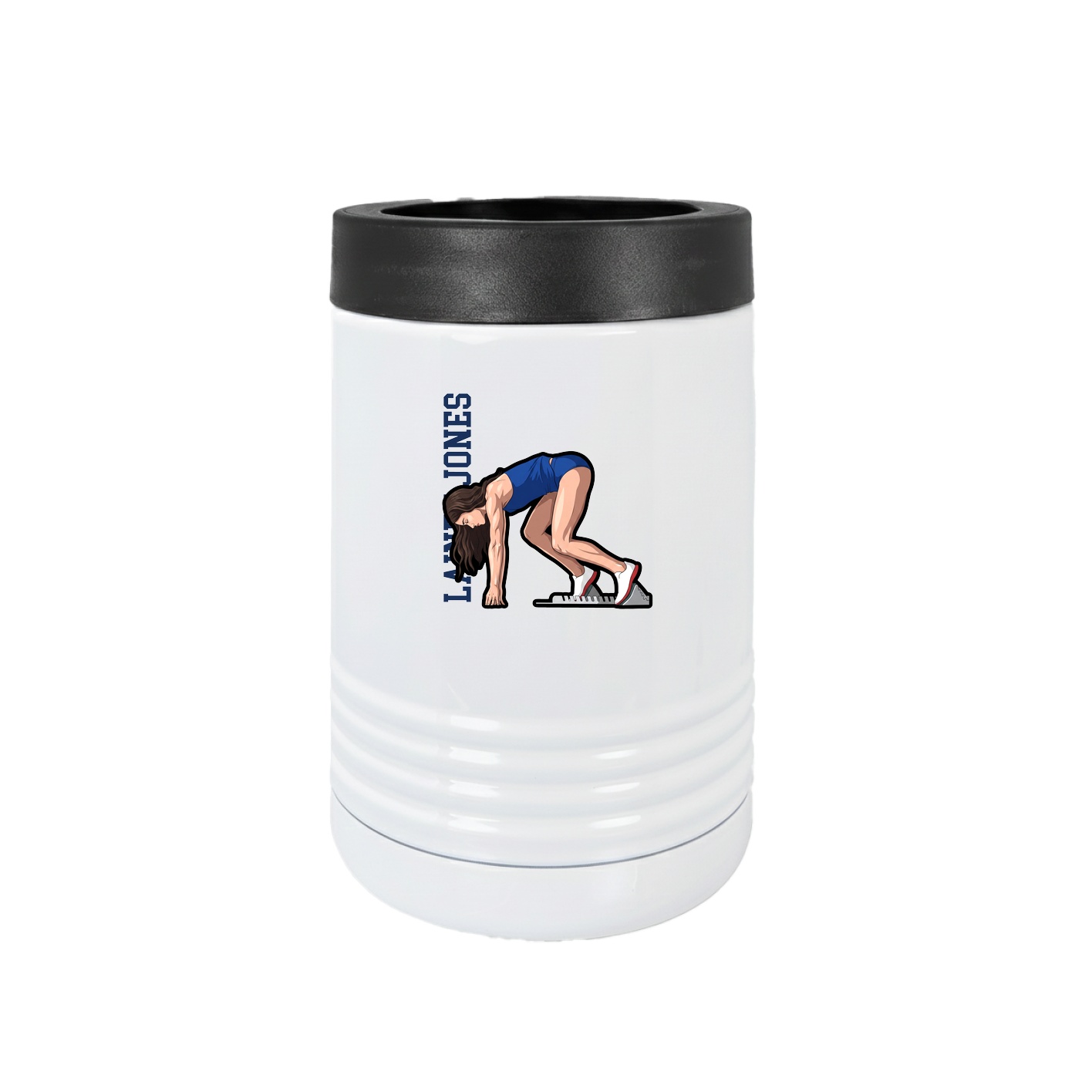 Beverage Holder — Name Vertical in White