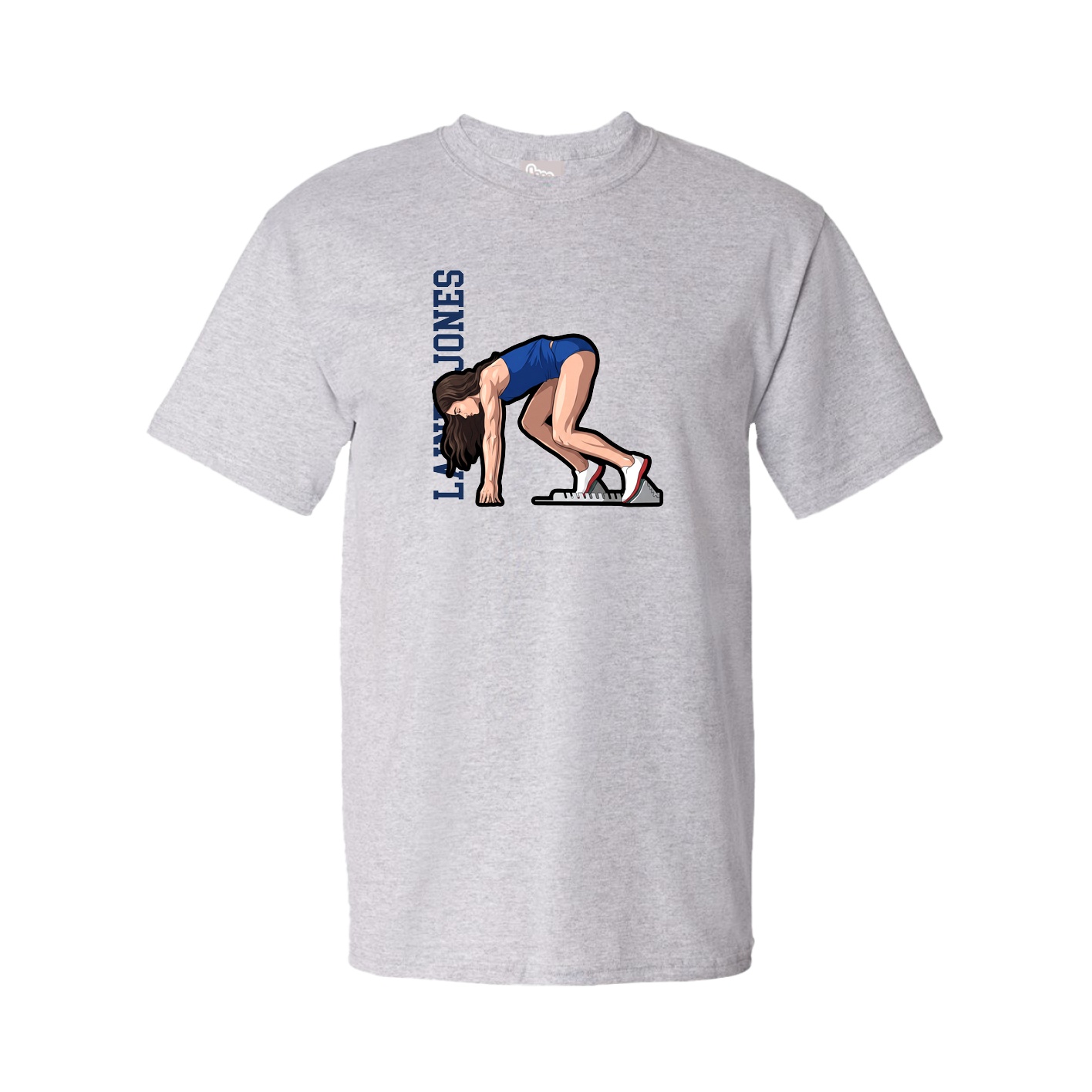 Tee — Name Vertical in Grey