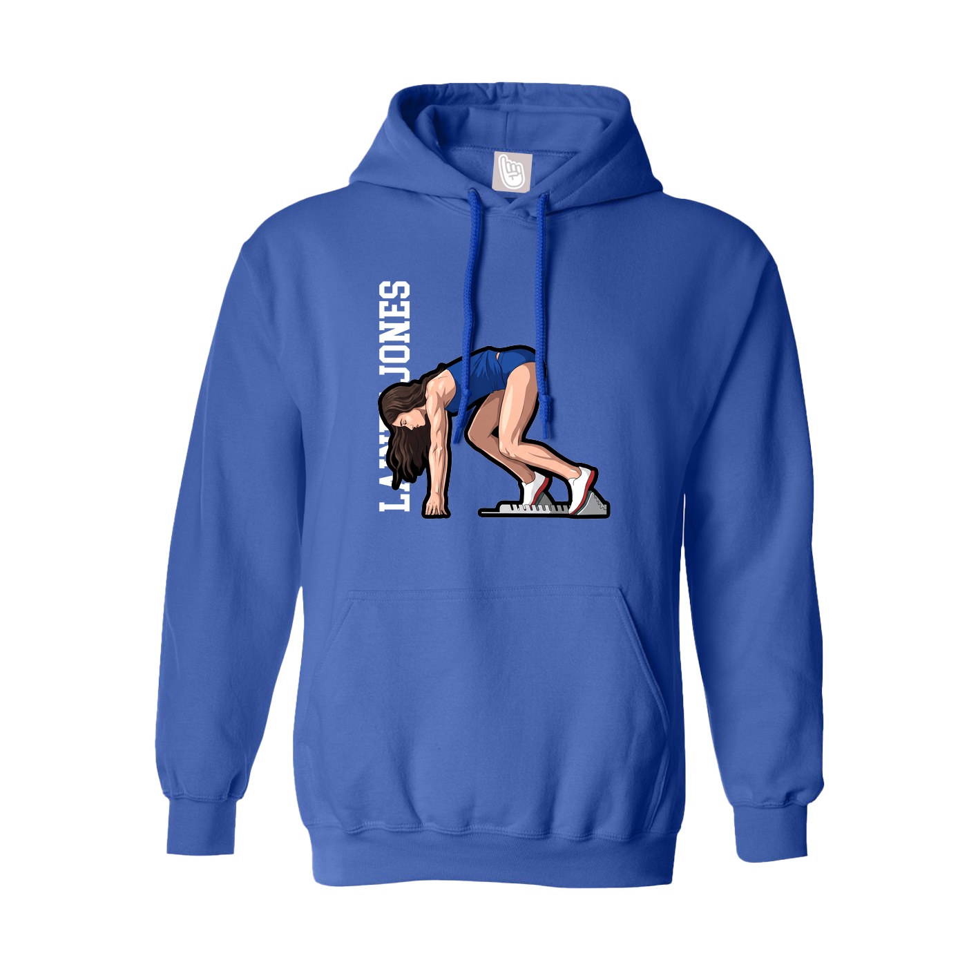 Hoodie — Name Vertical in Royal