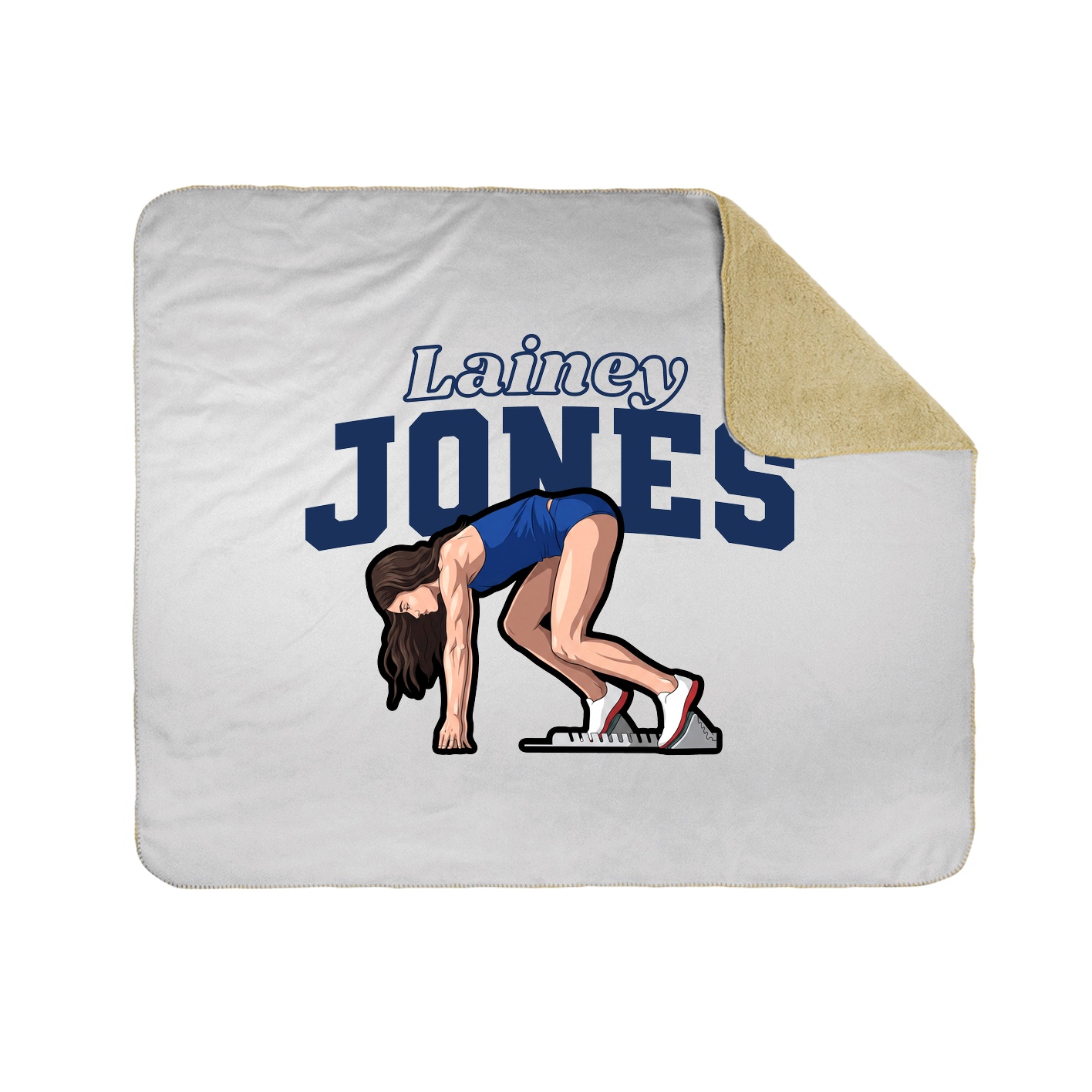 Throw Blanket — Name Arch in White