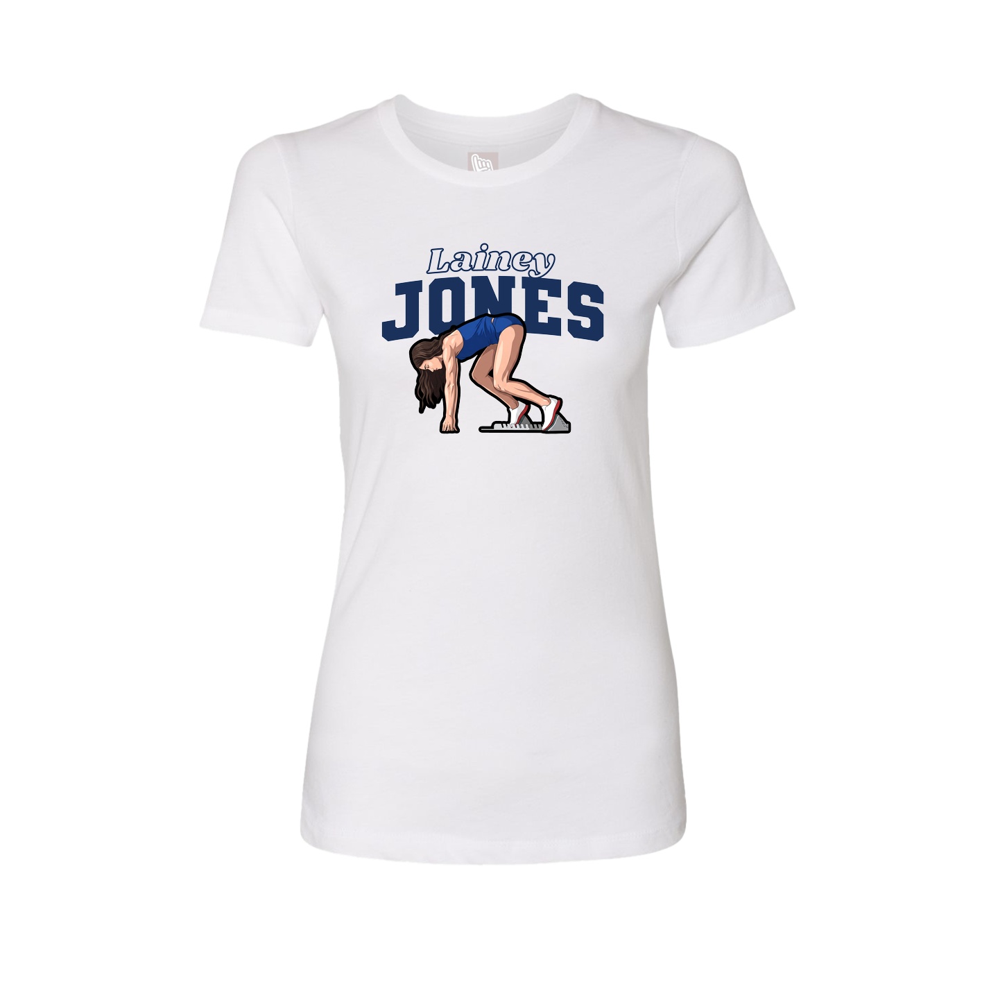 Fitted Women's Tee — Name Arch in White