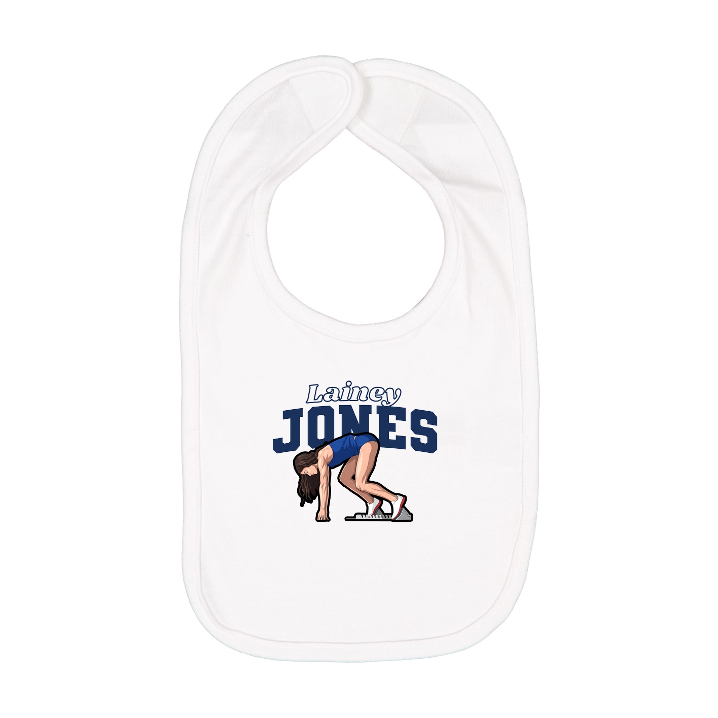 Infant Bib — Name Arch in White