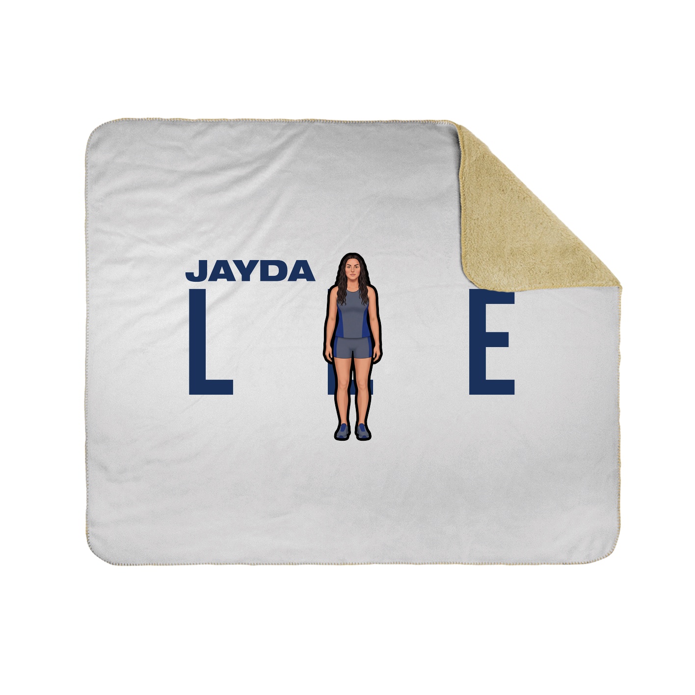 Throw Blanket — Player Name in White