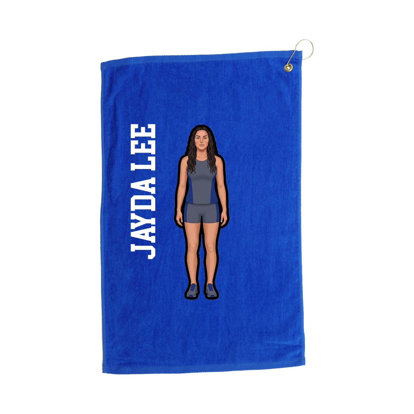 Golf Towel — Name Vertical in Royal