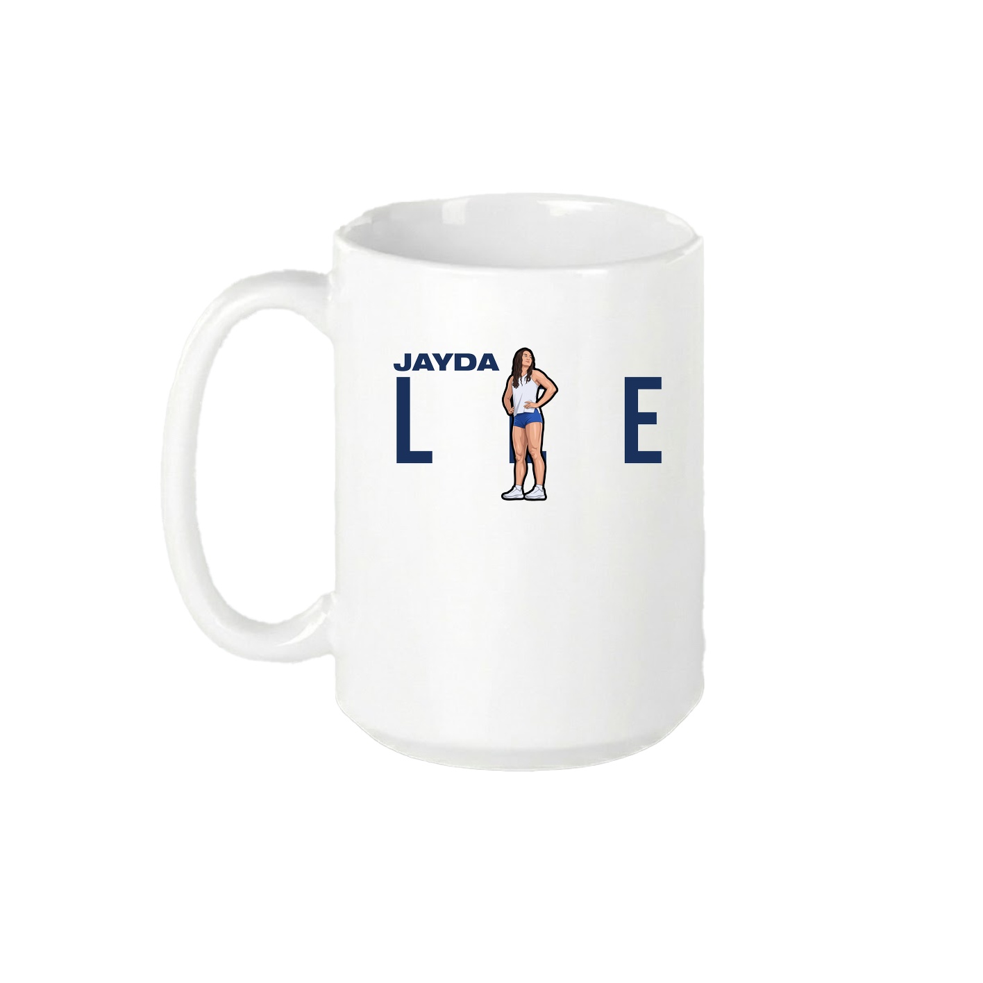 15oz Coffee Mug — Player Name in White