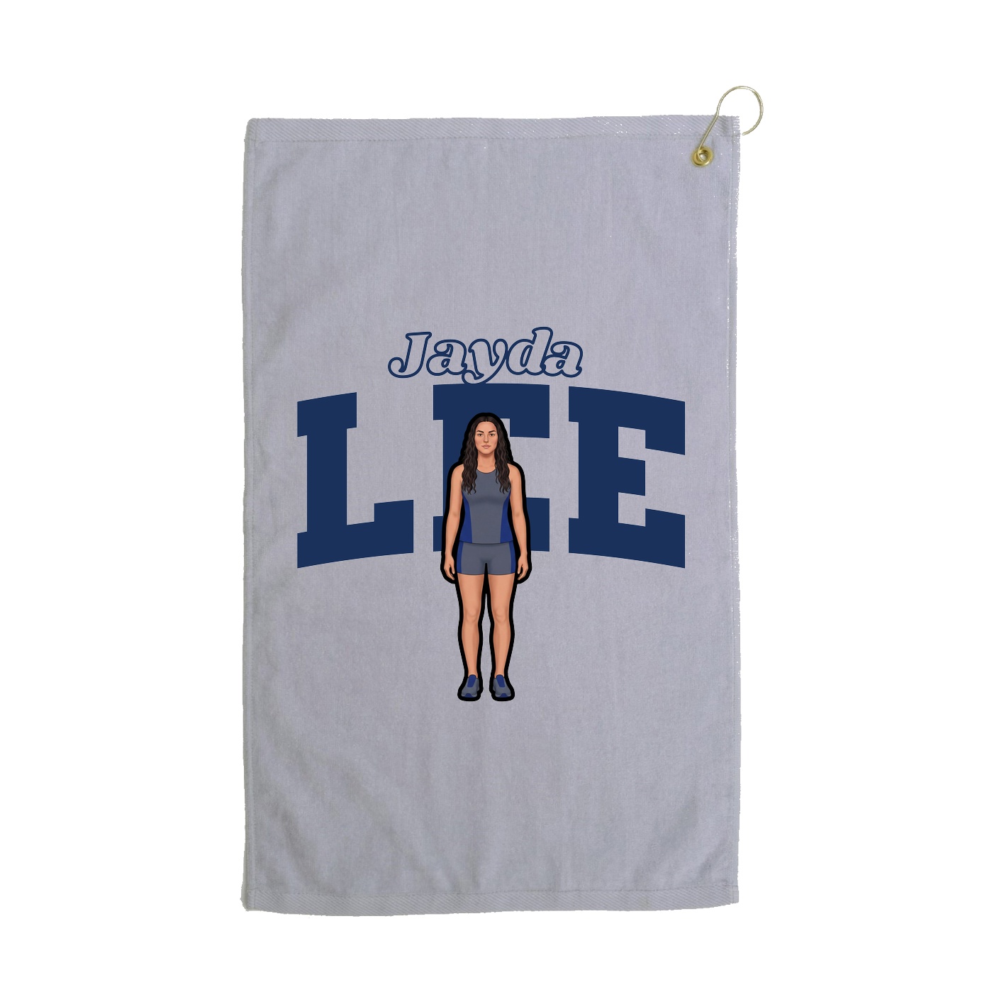 Golf Towel — Name Arch in Grey