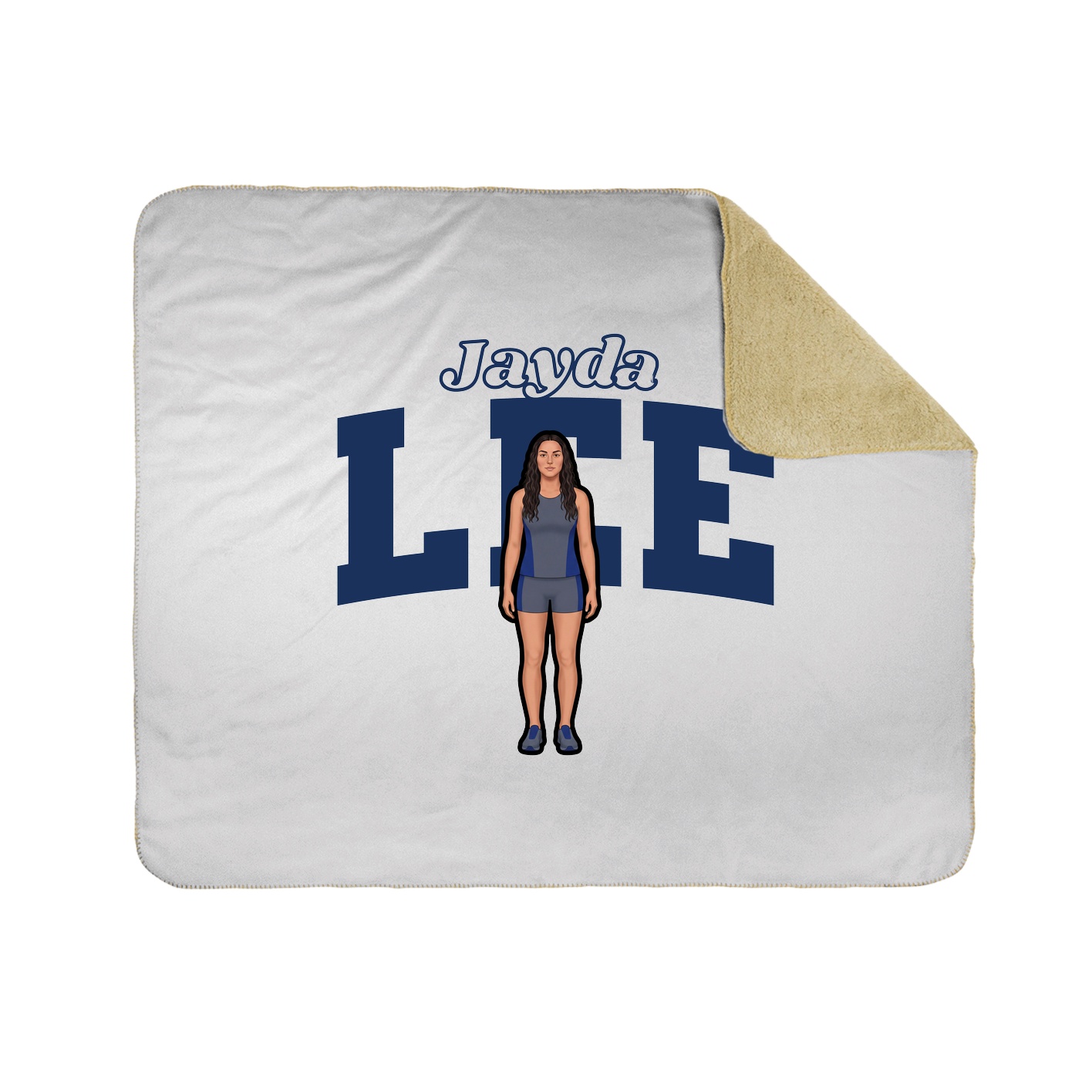 Throw Blanket — Name Arch in White