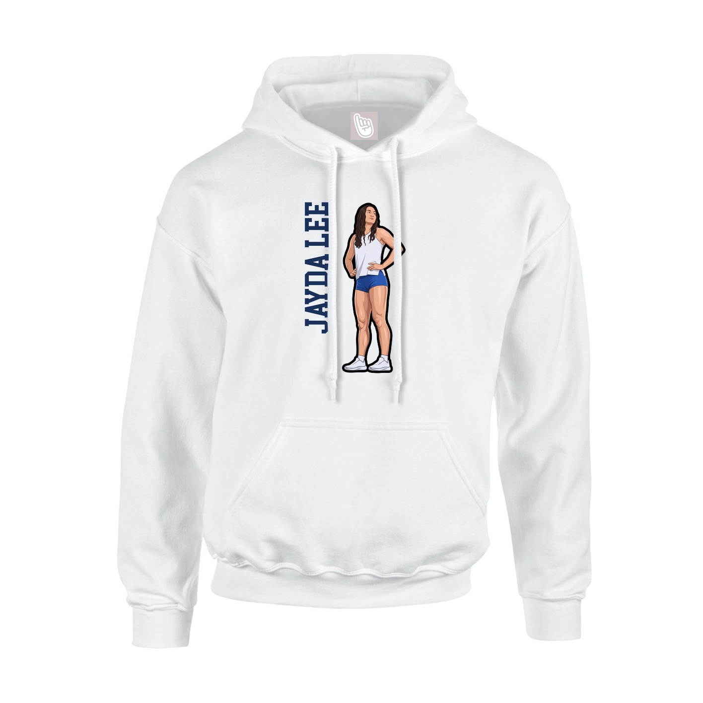 Youth Hoodie — Name Vertical in White