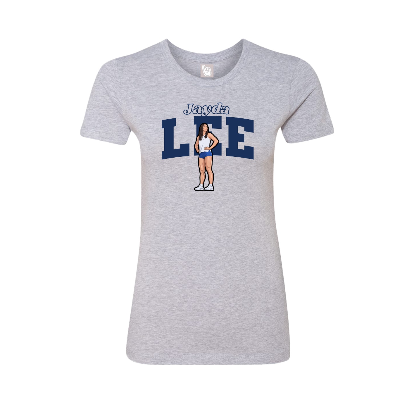 Fitted Women's Tee — Name Arch in Grey