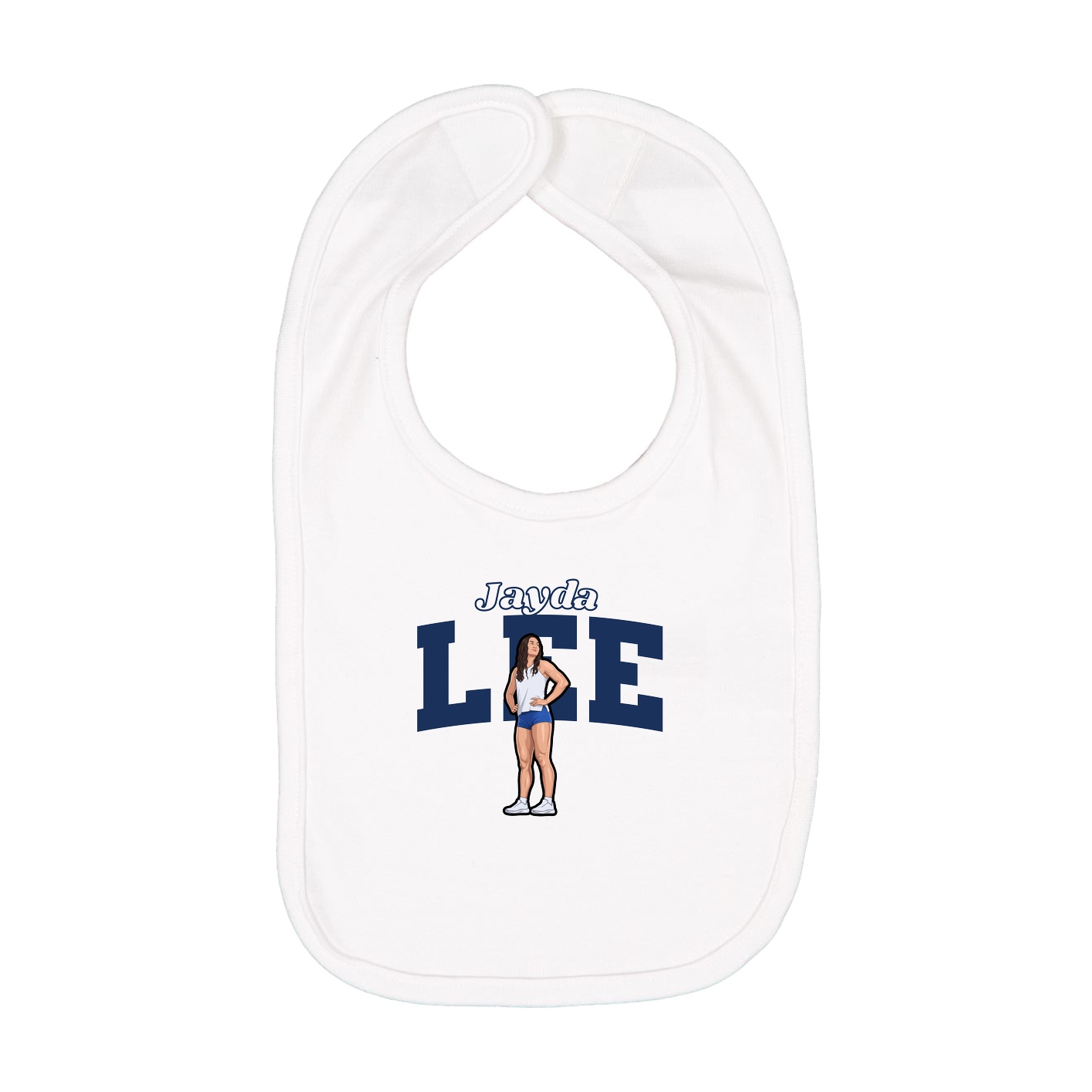 Infant Bib — Name Arch in White