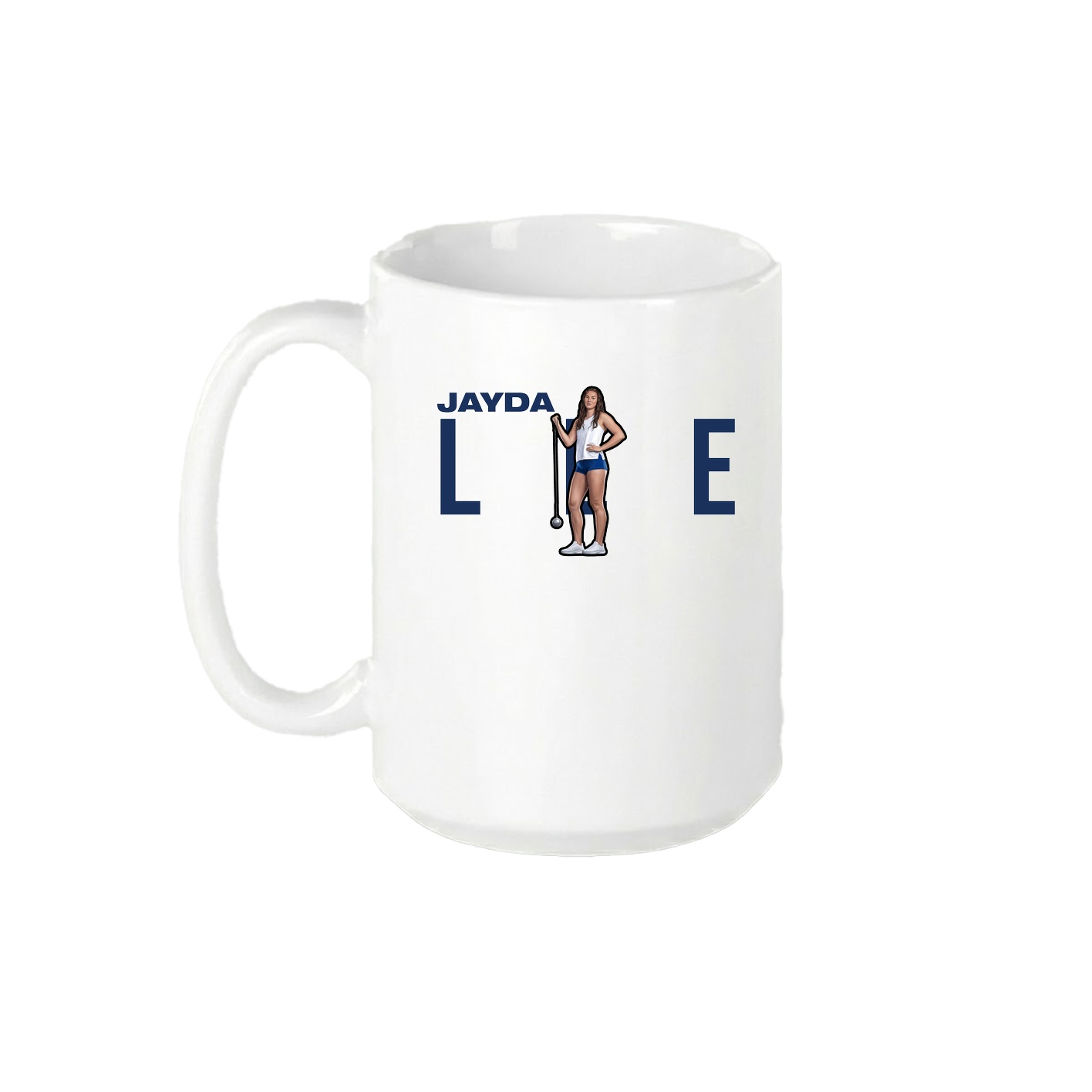15oz Coffee Mug — Player Name in White