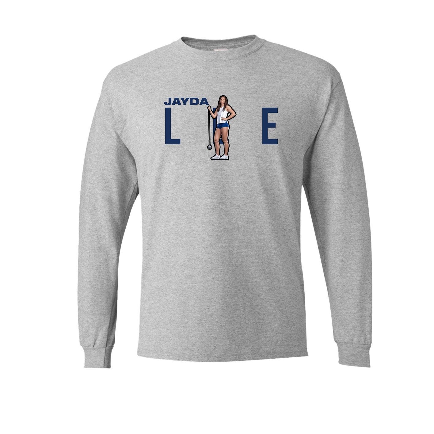 Long Sleeve Tee — Player Name in Grey