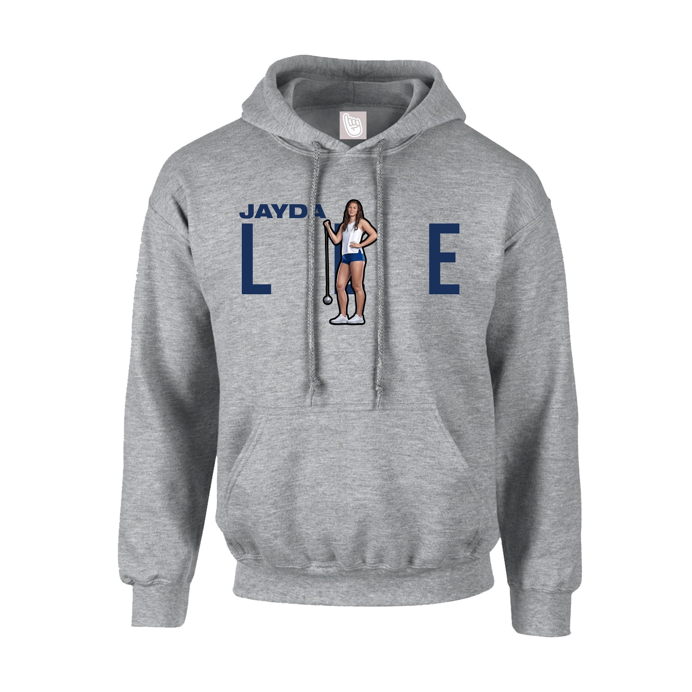 Hoodie — Player Name in Grey