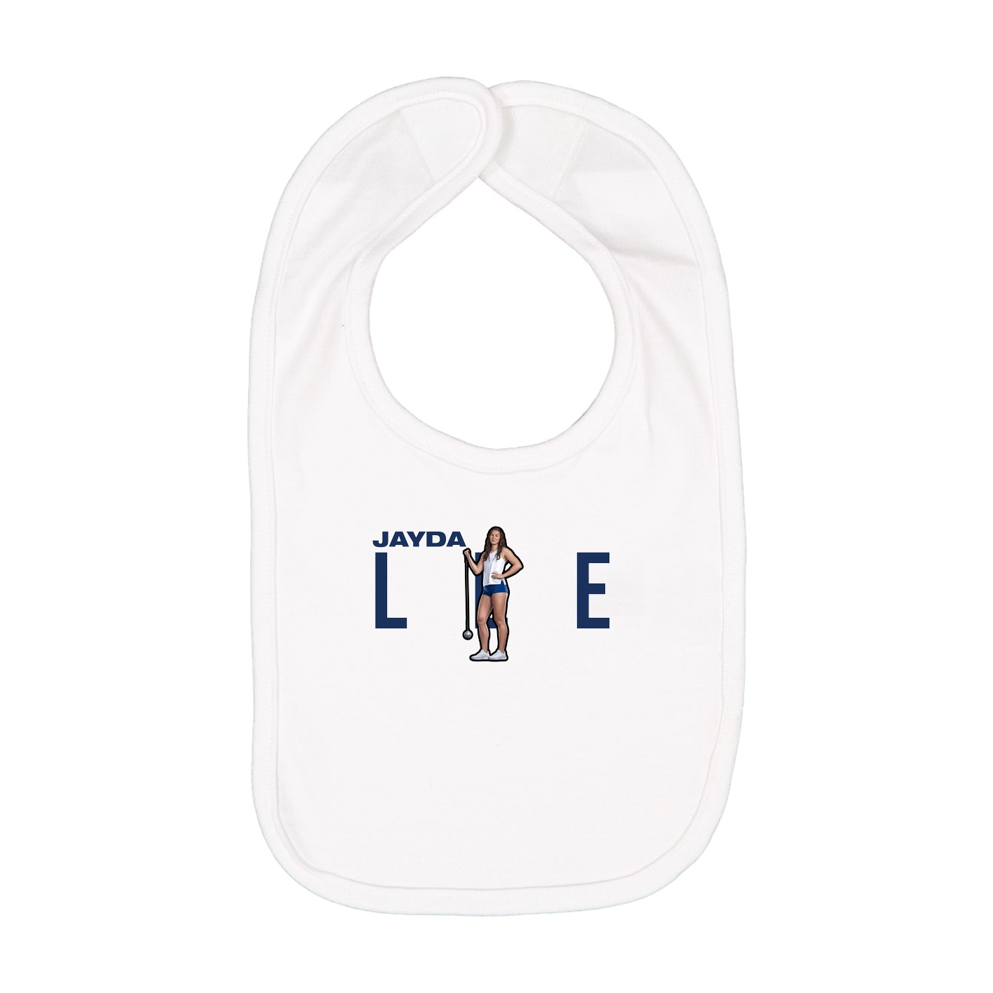 Infant Bib — Player Name in White