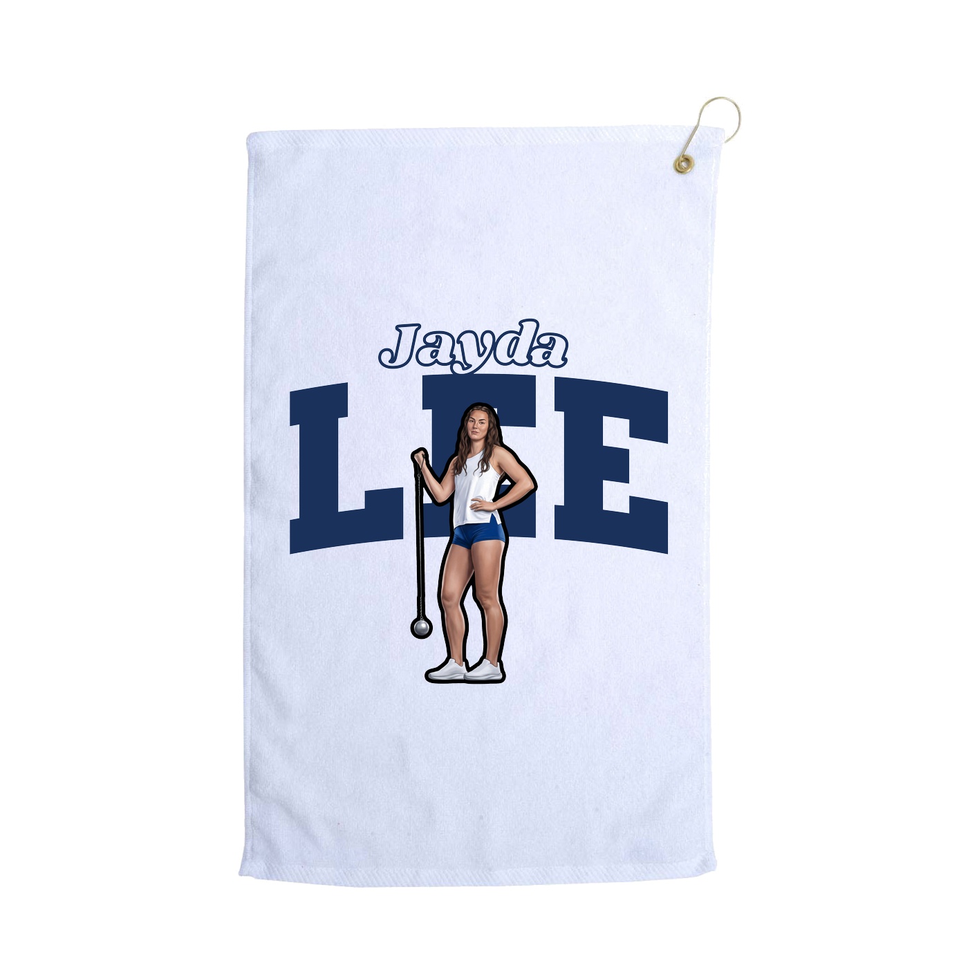Golf Towel — Name Arch in White
