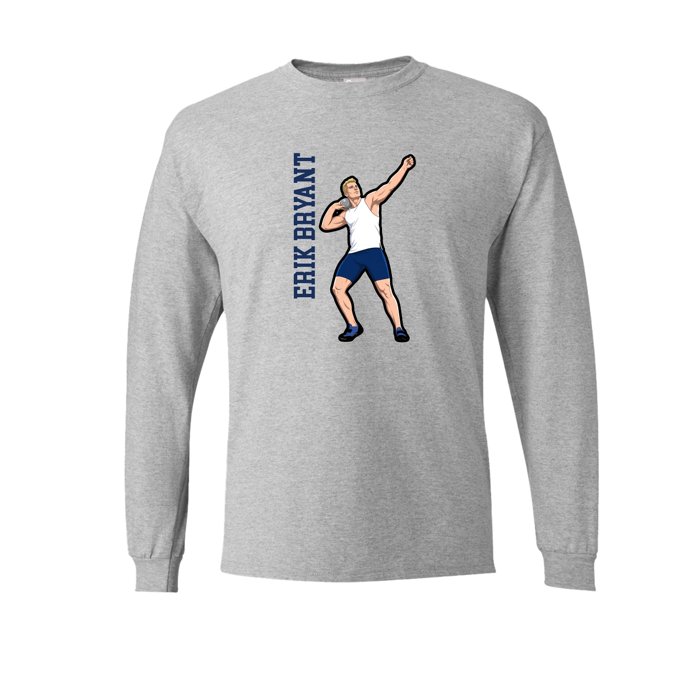 Long Sleeve Tee — Name Vertical in Grey