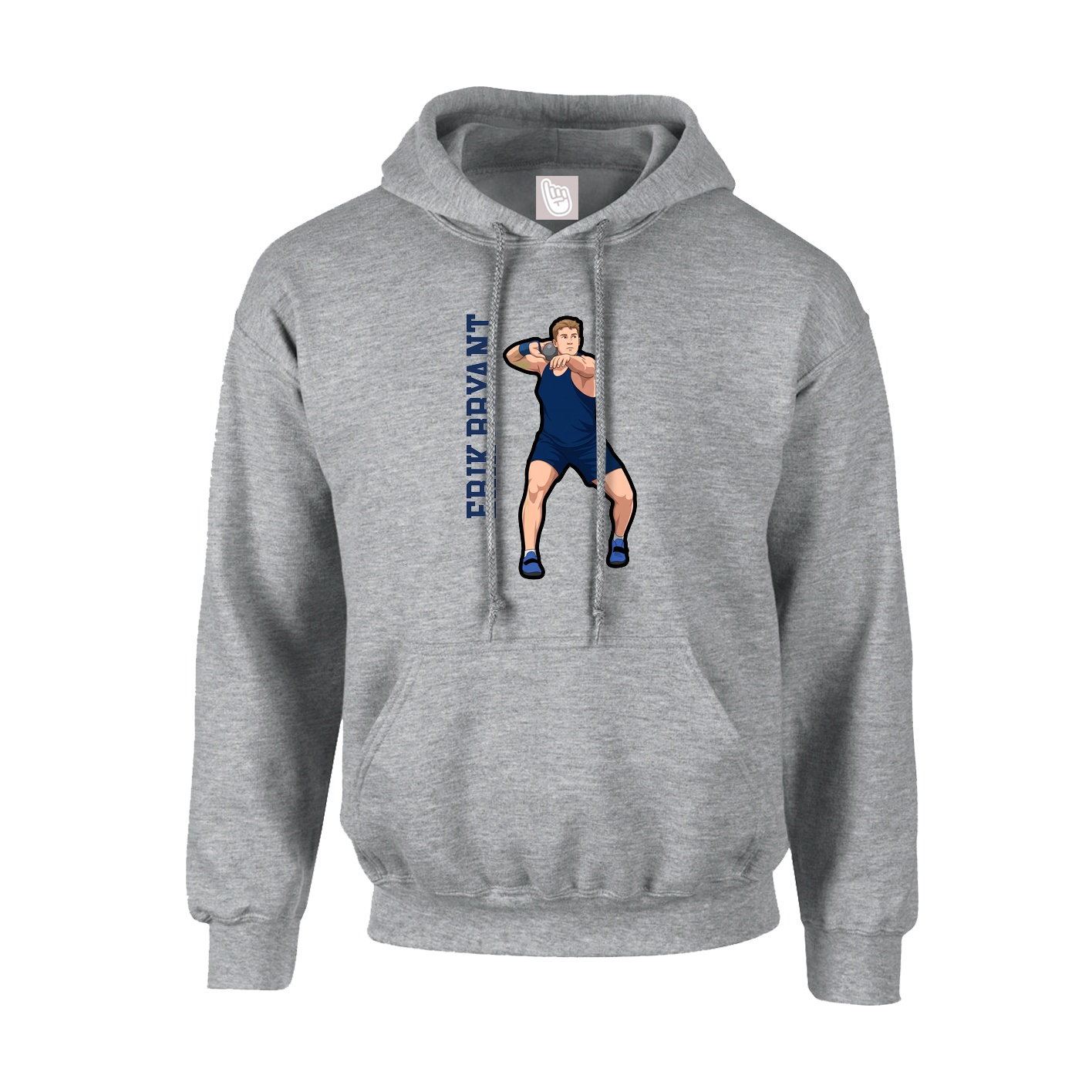 Youth Hoodie — Name Vertical in Grey