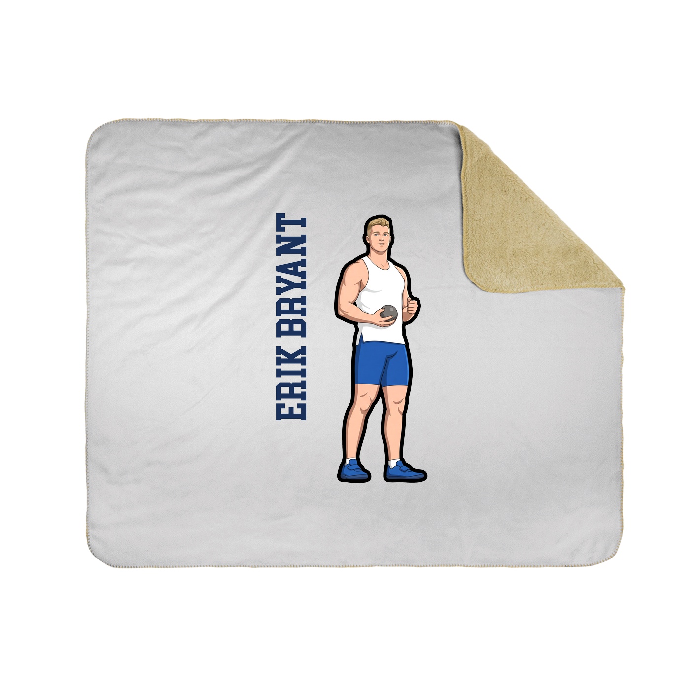 Throw Blanket — Name Vertical in White