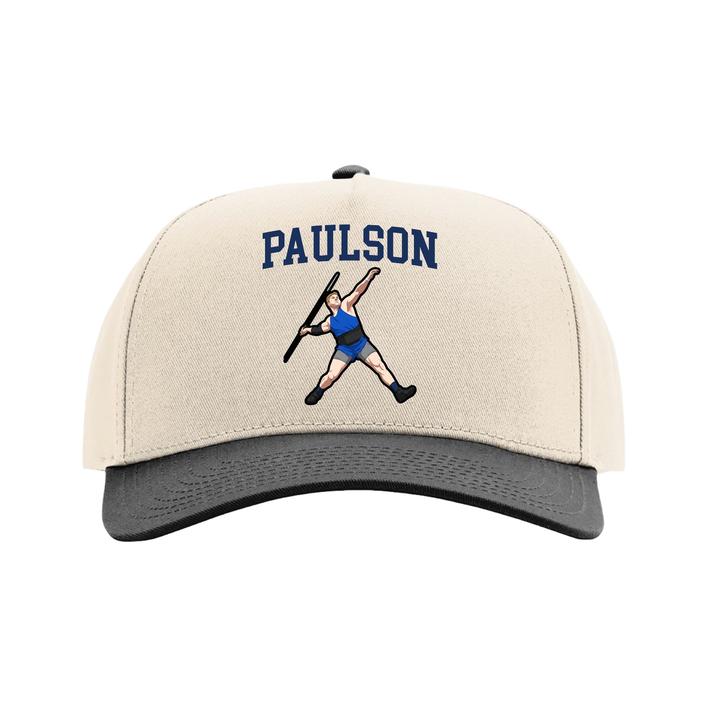 Full Fabric Five-Panel Champ Cap — Shirsey in Cream/Black