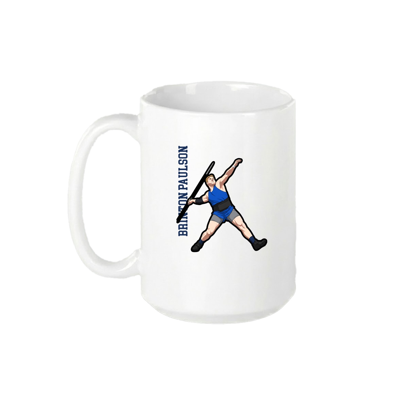 15oz Coffee Mug — Name Vertical in White