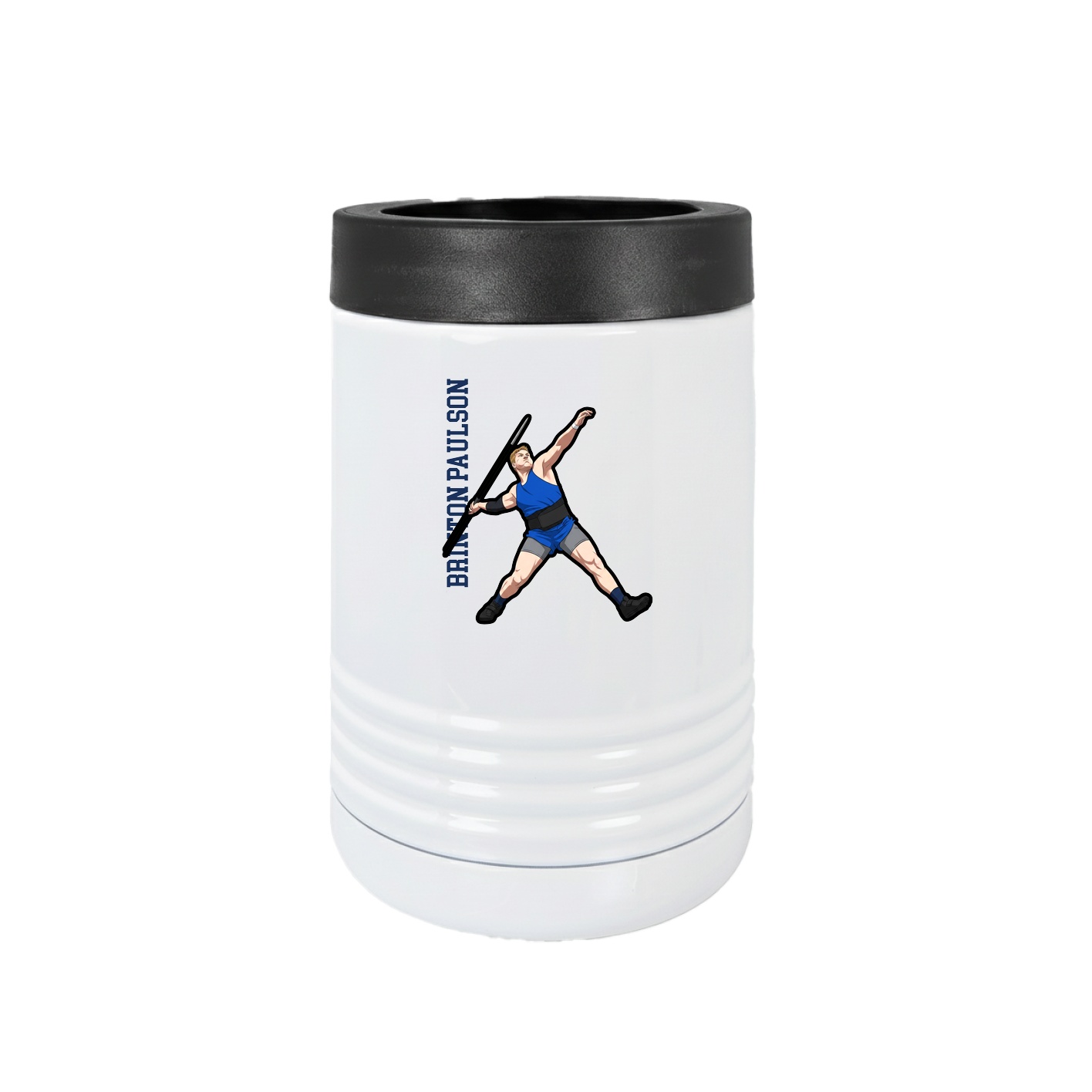 Beverage Holder — Name Vertical in White
