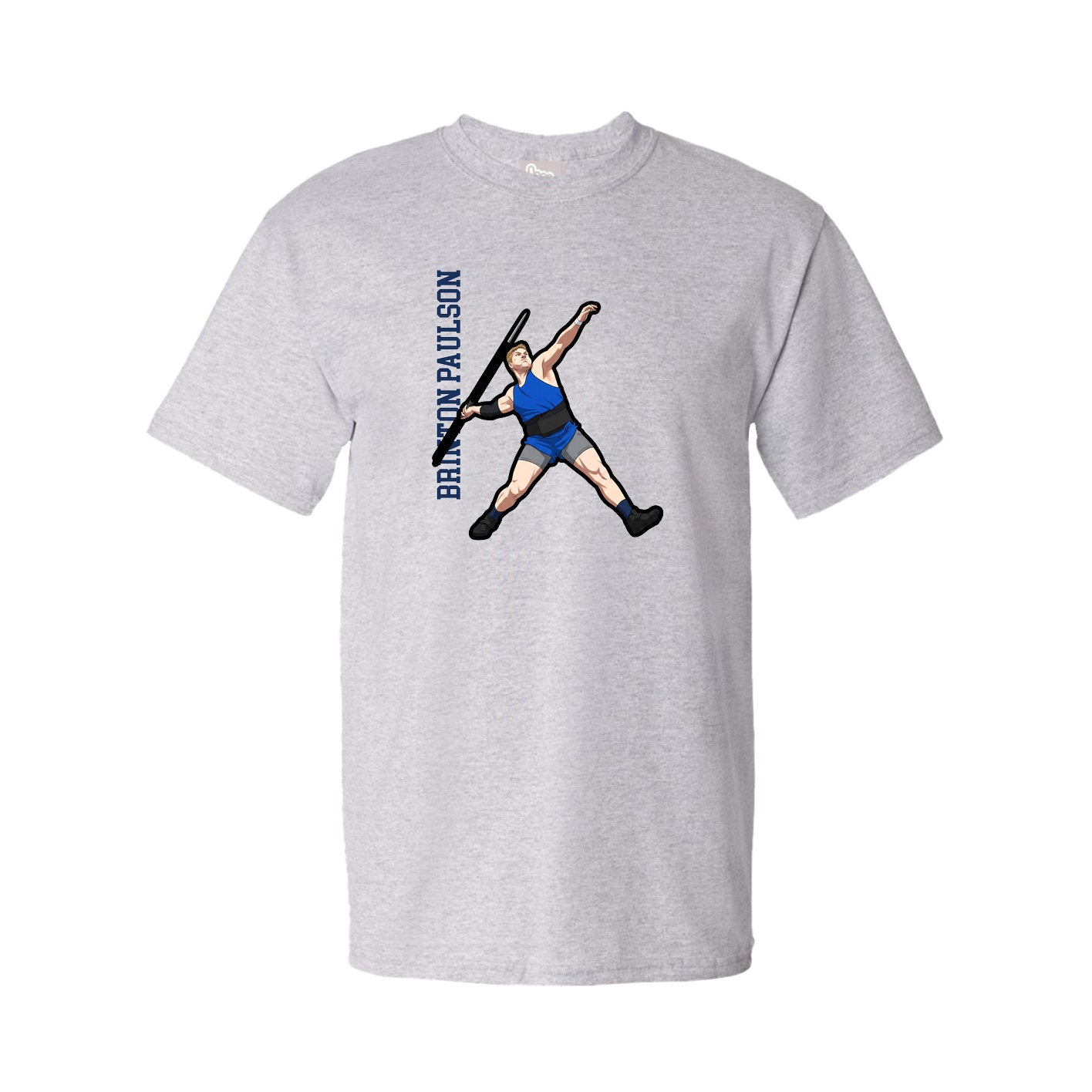 Tee — Name Vertical in Grey