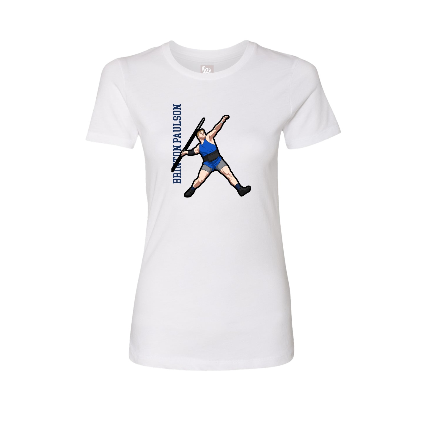 Womens Tee — Name Vertical in White