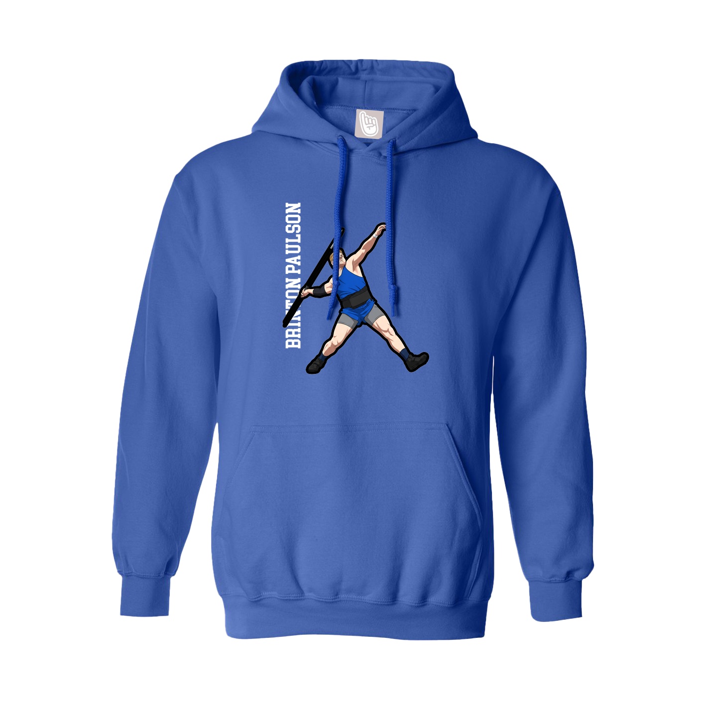 Youth Hoodie — Name Vertical in Royal