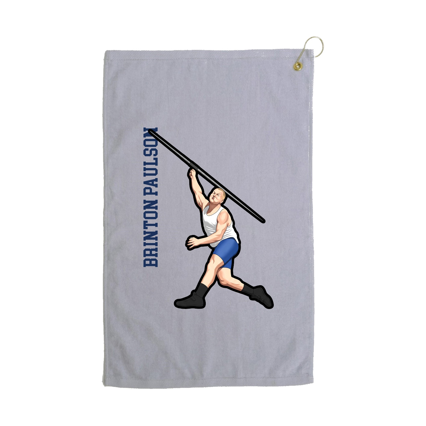 Golf Towel — Name Vertical in Grey