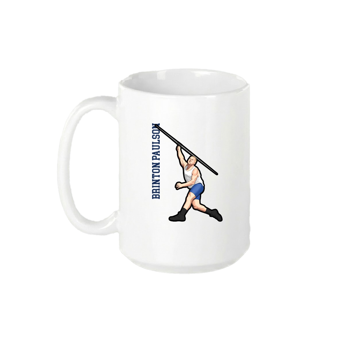 15oz Coffee Mug — Name Vertical in White