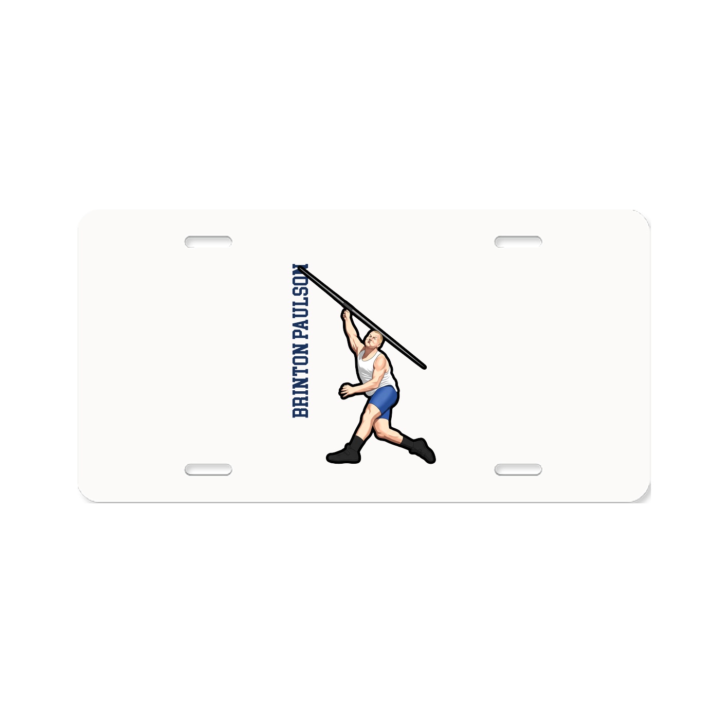 License Plate — Name Vertical in Classic