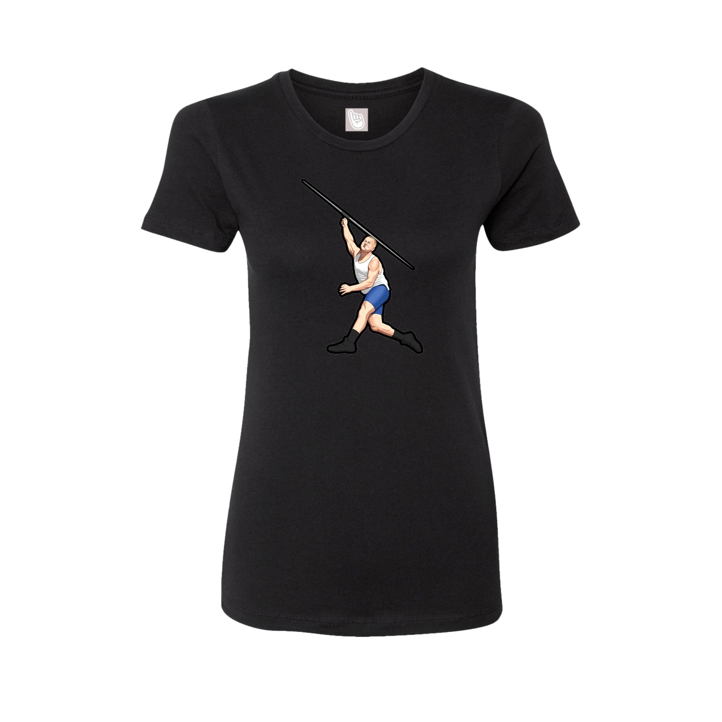 Fitted Women's Tee — Name Vertical in Black